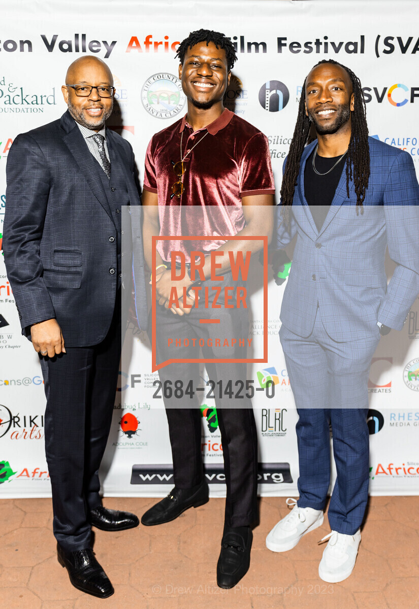Paul Banks, Ifeanyi Ezieme, Jahmal Williams, Opening Night for Silicon Valley African Film Festival, Historic Hoover Theatre. 1635 Park Ave, San Jose, CA 95126 US, October 13th, 2023, Photo #2684-21425-0 Paul Banks, Ifeanyi Ezieme, Jahmal Williams, Photo #2684-21425-0