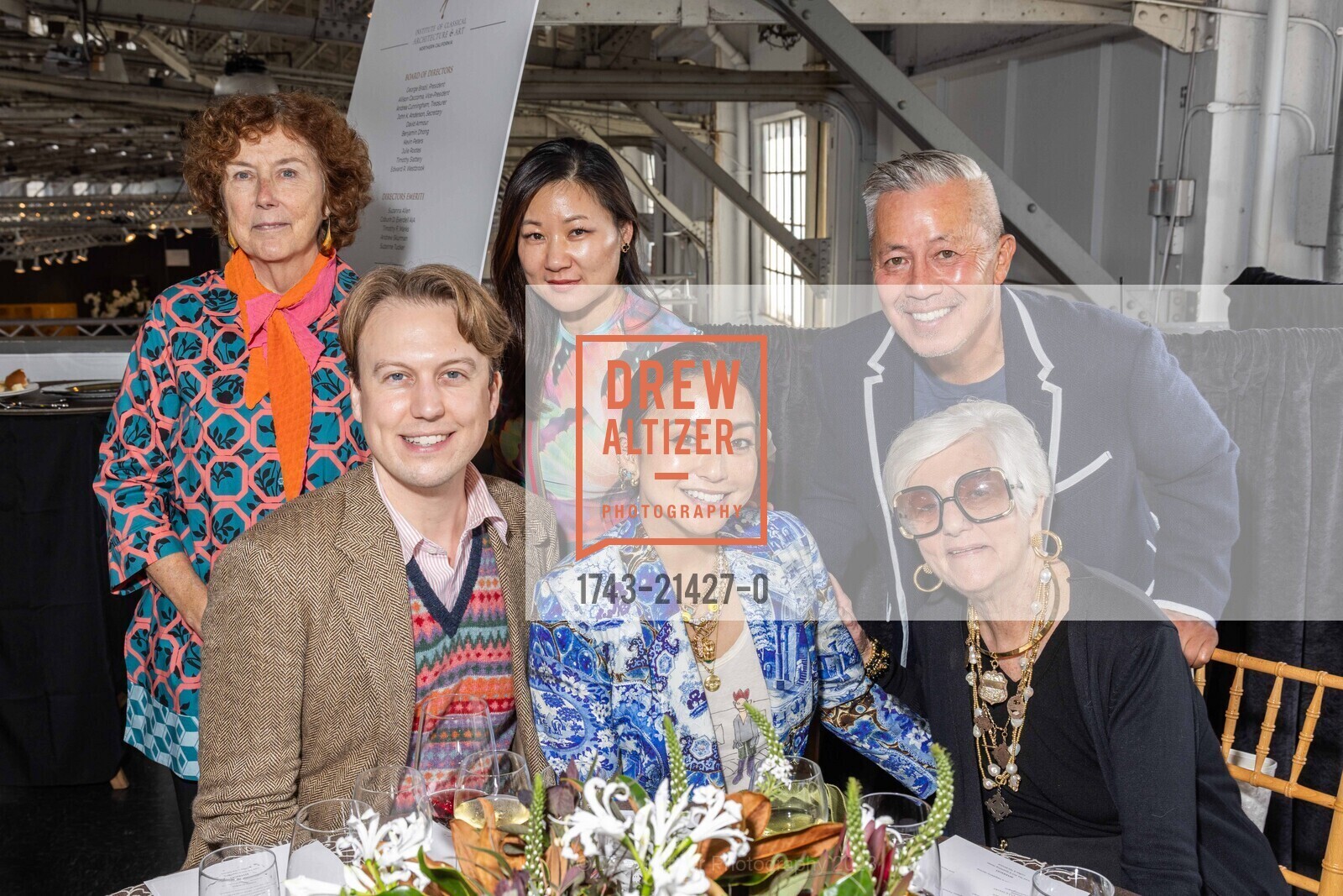 Lucia Howard, Michael Diaz-Griffith, Rona Yang, Noz Nozawa, Benjamin Dhong, Susanna Allen, ICAA Fall Show Luncheon, Fort Mason Center for Arts and Culture. 2 Marina Blvd., SF, CA 94123 @ 2007 Franklin St, SF, CA 94109 US, October 14th, 2023, Photo #1743-21427-0 Lucia Howard, Michael Diaz-Griffith, Rona Yang, Noz Nozawa, Benjamin Dhong, Susanna Allen, Photo #1743-21427-0
