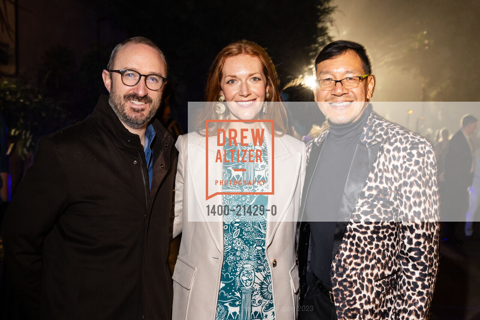 Conner Callahan, Willa Callahan, Timothy Wu, The FUR BALL Benefiting the San Francisco Zoo, SF Zoological Society. 1 Zoo Rd, SF, CA 94132 US, October 14th, 2023, Photo #1400-21429-0 Conner Callahan, Willa Callahan, Timothy Wu, Photo #1400-21429-0
