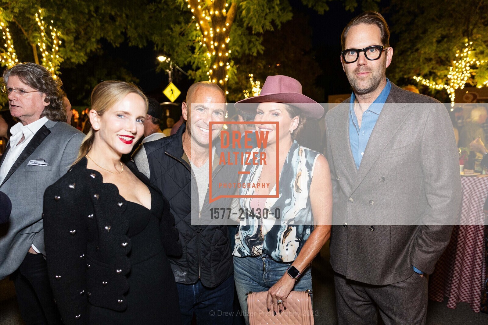 Elizabeth Dye, Scott Gould, Niccole Trzaska Gould, Alan Dye, BOUCHON'S 25th Anniversary Celebration, Bouchon Bistro. 6534 Washington St, Yountville, CA 94599 US, October 14th, 2023, Photo #1577-21430-0 Elizabeth Dye, Scott Gould, Niccole Trzaska Gould, Alan Dye, Photo #1577-21430-0