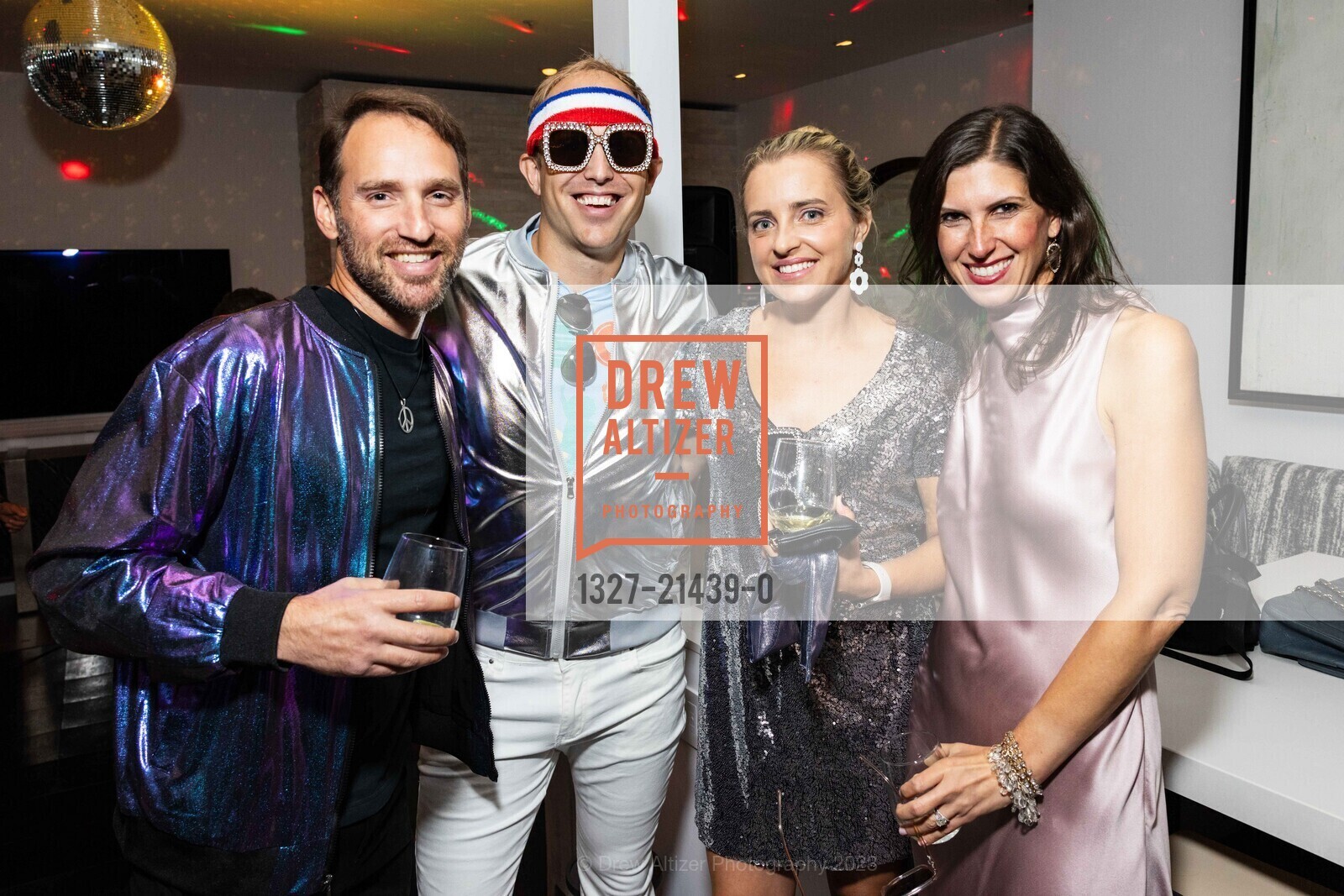 Andy Goldberger, Cam Day, Lauren Day, Katie Barnett, "La Discotheque", a Benefit for Belvedere Hawthorne Nursery School, Private Residence. 3668 Paradise Drive, October 20th, 2023, Photo #1327-21439-0 Andy Goldberger, Cam Day, Lauren Day, Katie Barnett, Photo #1327-21439-0