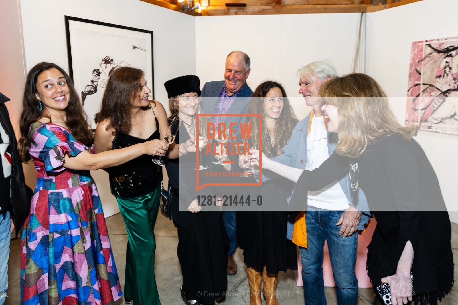 Lauren DiCioccio, Anna Sidana, Alex Nichols, Nicole Buffett, Albert Braun, Elaine Mellis, Djerassi Artful Harvest Gala, Djerassi Resident Artists Program. 2325 Bear Gulch Rd, Woodside, CA 94062 US, October 22nd, 2023, Photo #1281-21444-0 Lauren DiCioccio, Anna Sidana, Alex Nichols, Nicole Buffett, Albert Braun, Elaine Mellis, Photo #1281-21444-0