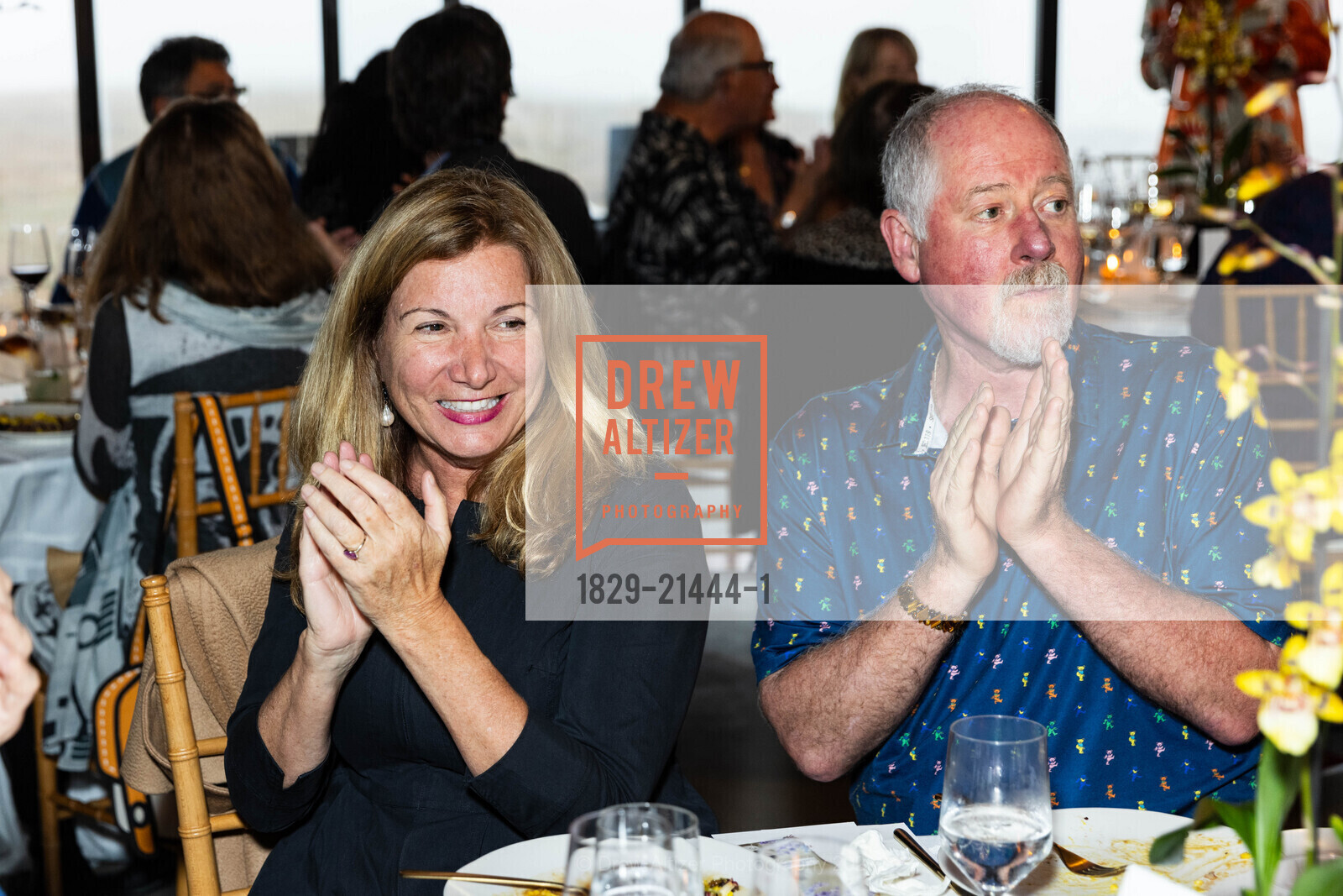 Nancy Isaac, Tim DeVoe, Djerassi Artful Harvest Gala, Djerassi Resident Artists Program. 2325 Bear Gulch Rd, Woodside, CA 94062 US, October 22nd, 2023, Photo #1829-21444-1 Nancy Isaac, Tim DeVoe, Photo #1829-21444-1