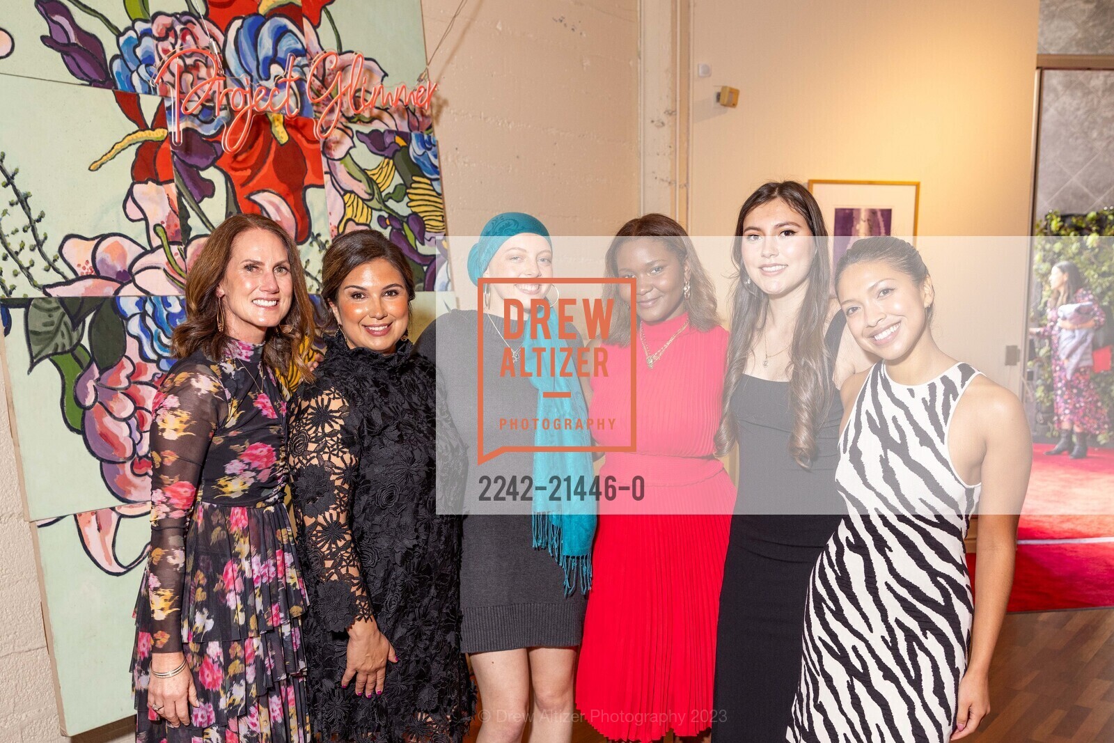 Chrissy Shea, Jenni Bingham, Eve Thompson-Brown, Melissa Munroe, Fernanda Cisneros, Danielle Martinez, Project Glimmer Annual Luncheon, Terra Gallery & Event Venue. 511 Harrison St, SF, CA 94105 US, October 26th, 2023, Photo #2242-21446-0 Chrissy Shea, Jenni Bingham, Eve Thompson-Brown, Melissa Munroe, Fernanda Cisneros, Danielle Martinez, Photo #2242-21446-0