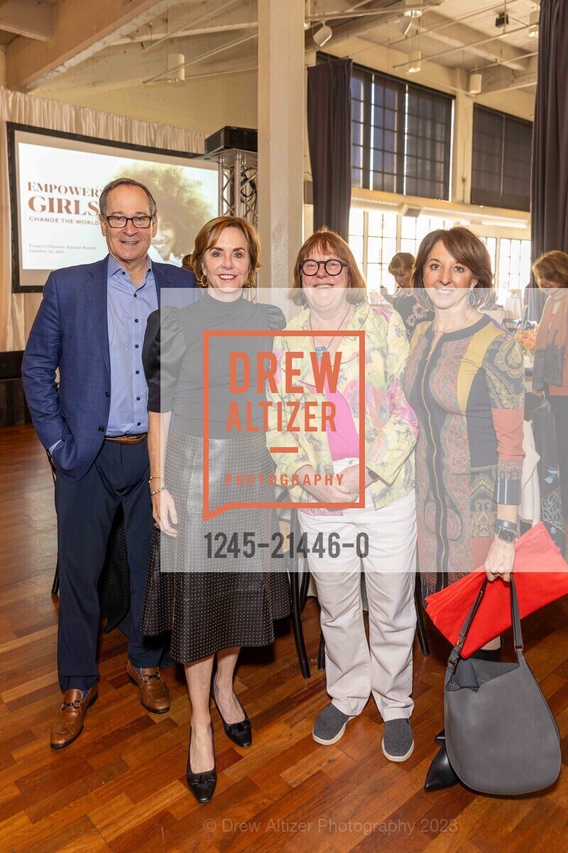 Gary Pomerantz, Carrie Schwab-Pomerantz, Cass Shaw, Theresa Briggs, Project Glimmer Annual Luncheon, Terra Gallery & Event Venue. 511 Harrison St, SF, CA 94105 US, October 26th, 2023, Photo #1245-21446-0 Gary Pomerantz, Carrie Schwab-Pomerantz, Cass Shaw, Theresa Briggs, Photo #1245-21446-0