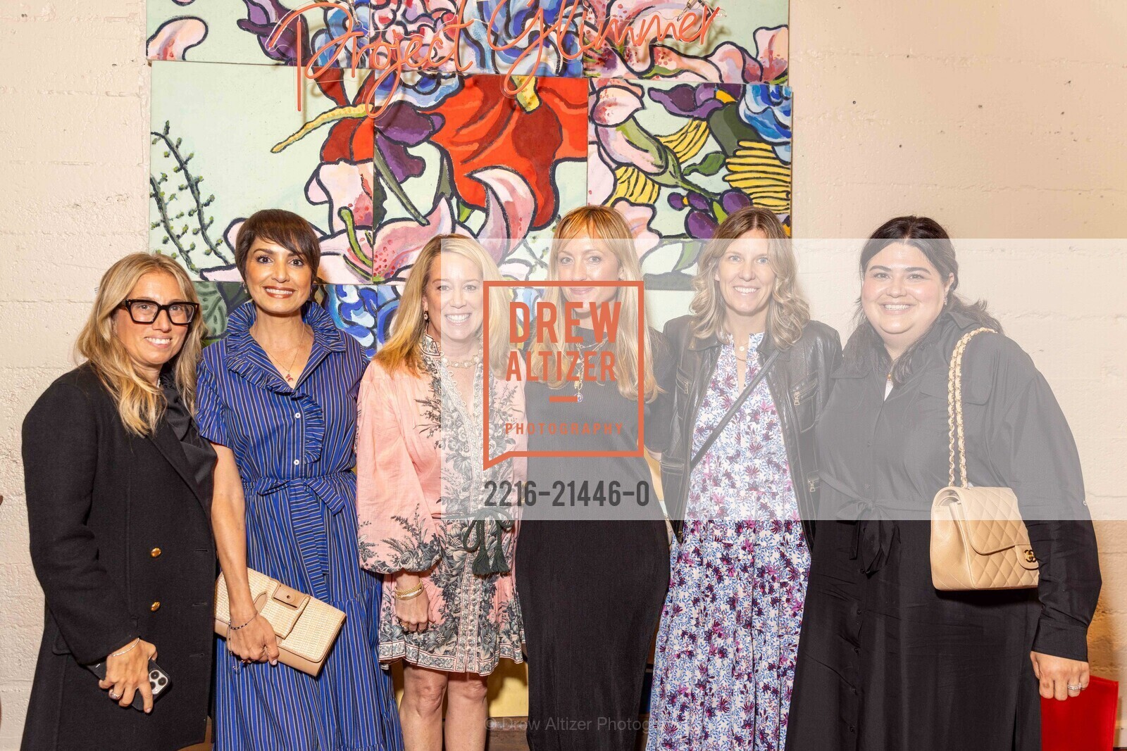 Justine Reischman, Ashley Berman, Shirin Aryanpour, Elizabeth Johnson, Leah Sparks, Kristen Slowe, Project Glimmer Annual Luncheon, Terra Gallery & Event Venue. 511 Harrison St, SF, CA 94105 US, October 26th, 2023, Photo #2216-21446-0 Justine Reischman, Ashley Berman, Shirin Aryanpour, Elizabeth Johnson, Leah Sparks, Kristen Slowe, Photo #2216-21446-0