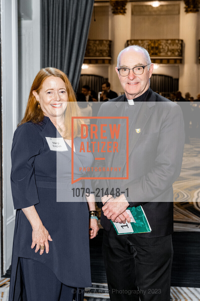 Margi English, Rev. Paul Fitzgerald, S.J., 30th Annual Brennan Award Dinner, The Westin St. Francis San Francisco on Union Square. 335 Powell St, SF, CA 94102 US, October 26th, 2023, Photo #1079-21448-1 Margi English, Rev. Paul Fitzgerald, S.J., Photo #1079-21448-1