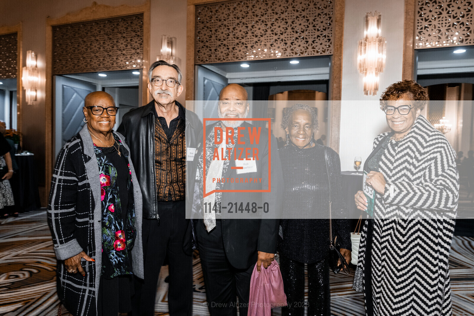 Jackie Gatewood, Brian Brosnahan, Rob Robinson, Martha Arbouex, Kathy Parish Reese, 30th Annual Brennan Award Dinner, The Westin St. Francis San Francisco on Union Square. 335 Powell St, SF, CA 94102 US, October 26th, 2023, Photo #1141-21448-0 Jackie Gatewood, Brian Brosnahan, Rob Robinson, Martha Arbouex, Kathy Parish Reese, Photo #1141-21448-0