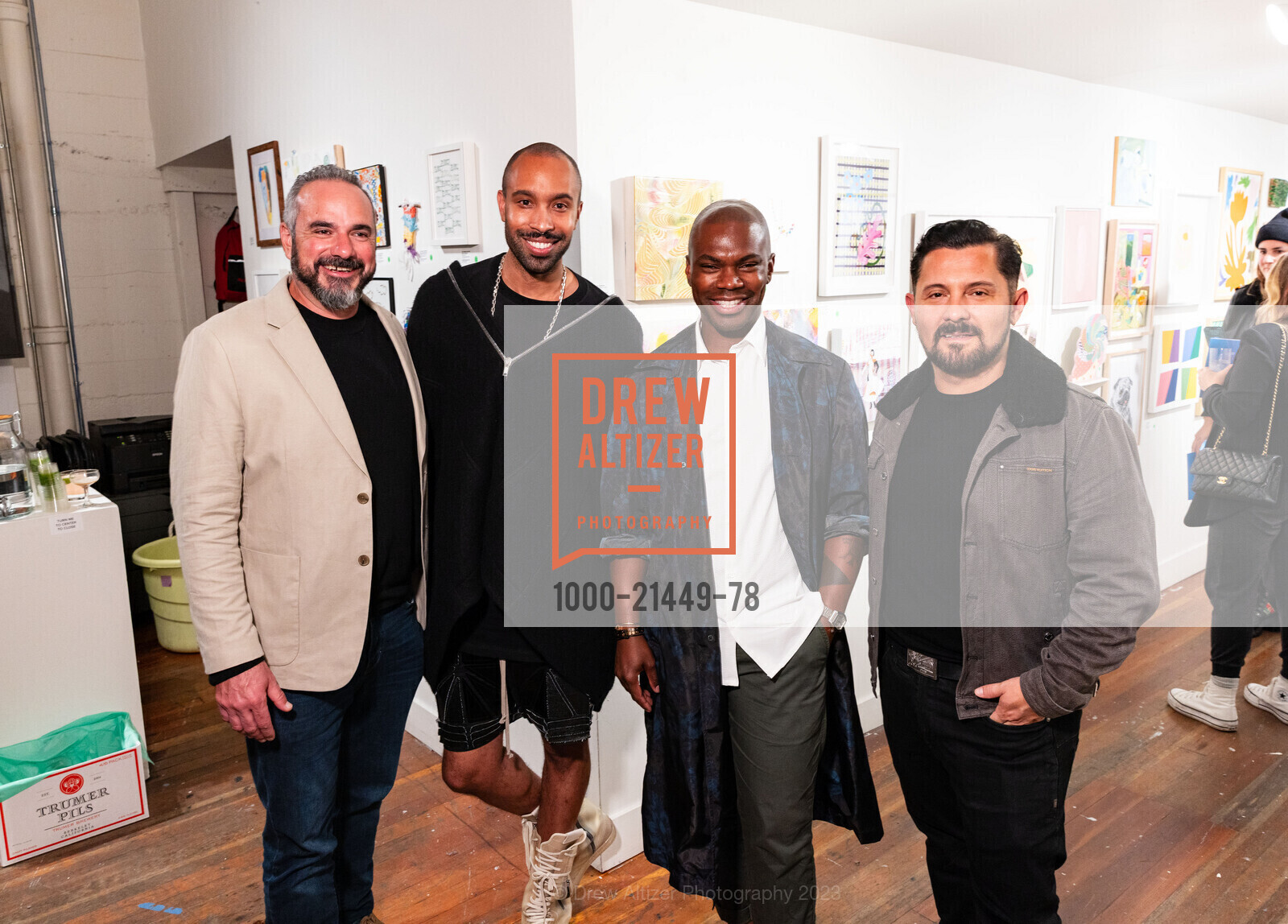 Fernando Pujals, Matthew McTire, Jonathan Carver Moore, Juan Carlos Fernandez, DELETE : Root Division 2023 Art Auction, Root Division. 1131 Mission St, SF, CA 94103 US, October 26th, 2023, Photo #1000-21449-78 Fernando Pujals, Matthew McTire, Jonathan Carver Moore, Juan Carlos Fernandez, Photo #1000-21449-78