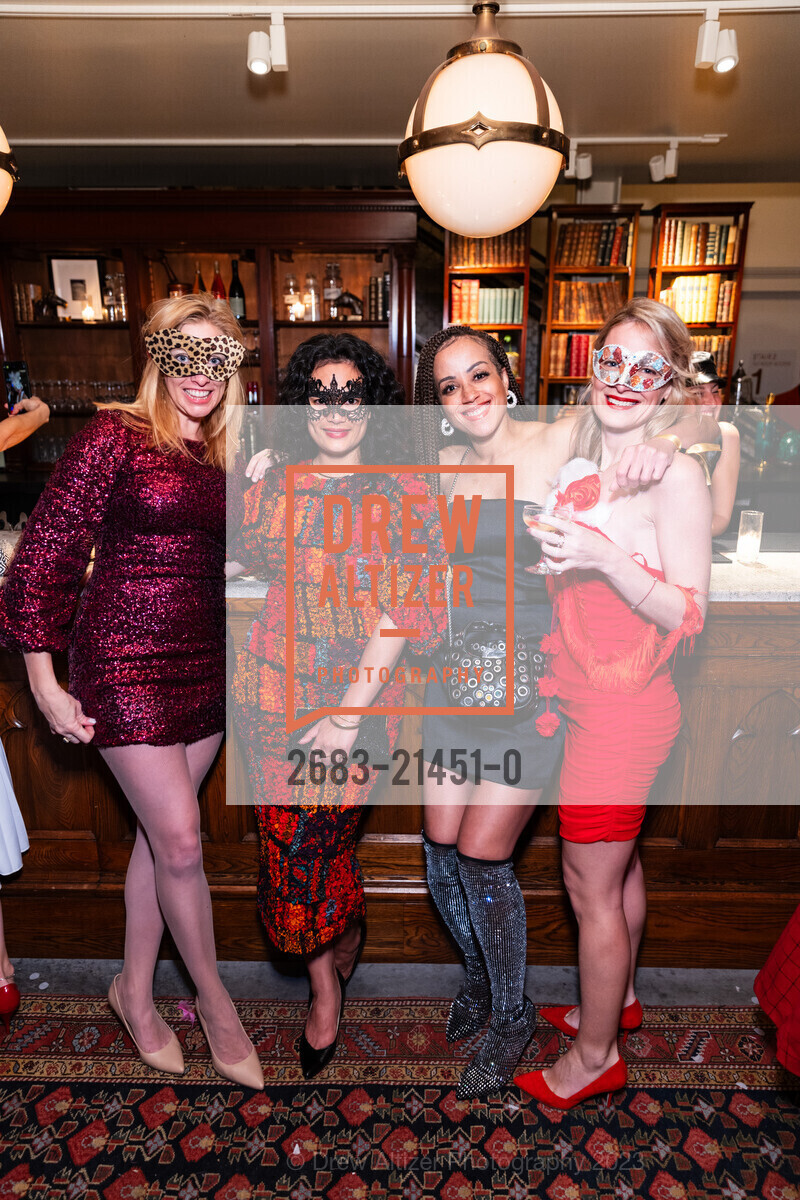 Clare Keating, Jocelyn Robancho, Allison Jones, Emma Norched, A Benefit Costume Ball to Support San Francisco Artists, St. Joseph's Church. 1401 Howard St, SF, CA 94103 US, October 26th, 2023, Photo #2683-21451-0 Clare Keating, Jocelyn Robancho, Allison Jones, Emma Norched, Photo #2683-21451-0