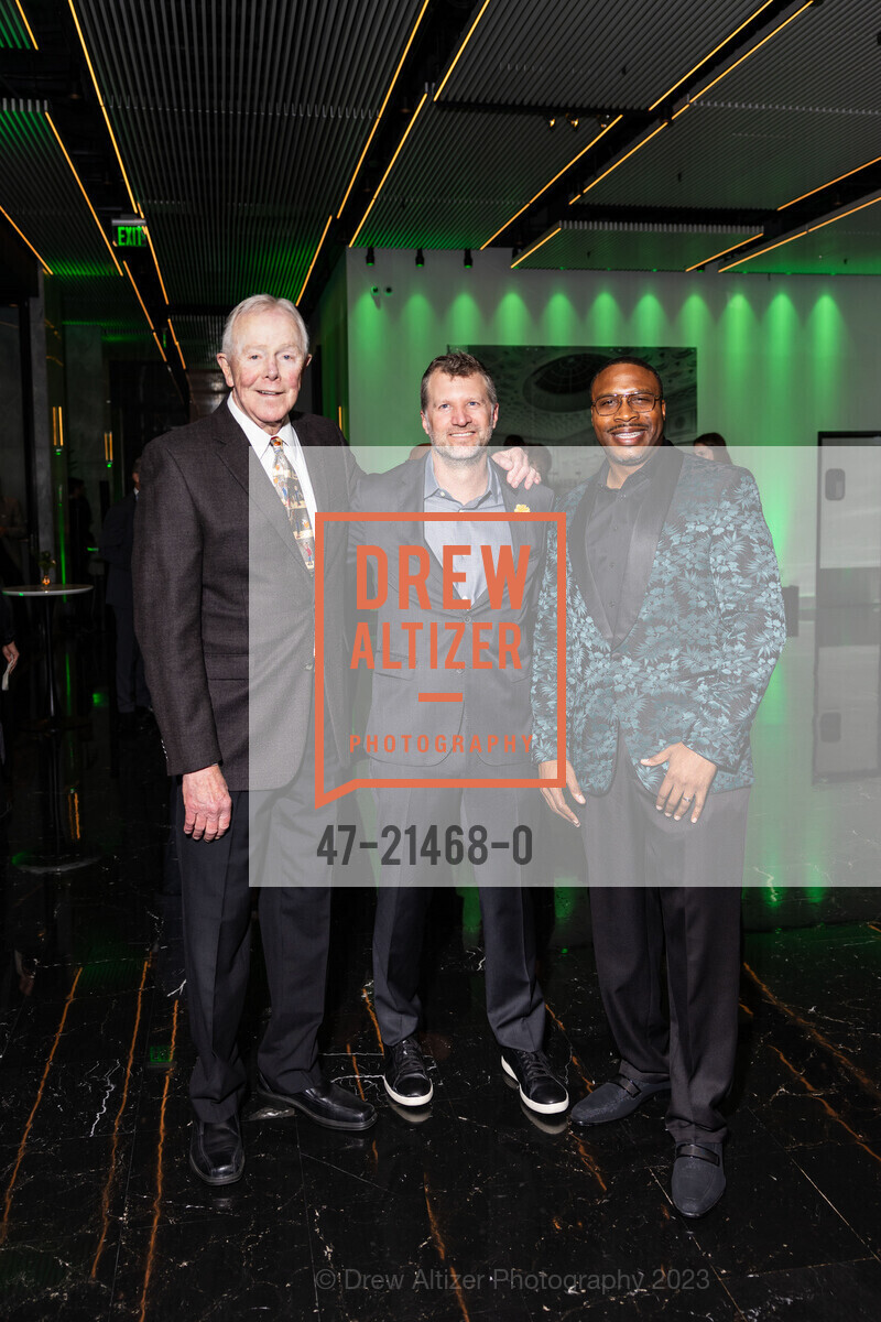 Hal Urban, Ryan Oppelt, Derrick Brown, The Hilltop Club Foundation Tip-Off Gala, One Sansome Street. One Sansome Street, SAN FRANCISCO, California 94104 US, November 4th, 2023, Photo #47-21468-0 Hal Urban, Ryan Oppelt, Derrick Brown, Photo #47-21468-0