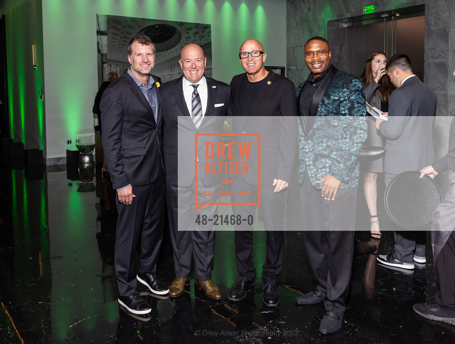 Ryan Oppelt, Phil Spiegel, Frank Alloco, Derrick Brown, The Hilltop Club Foundation Tip-Off Gala, One Sansome Street. One Sansome Street, SAN FRANCISCO, California 94104 US, November 4th, 2023, Photo #48-21468-0 Ryan Oppelt, Phil Spiegel, Frank Alloco, Derrick Brown, Photo #48-21468-0