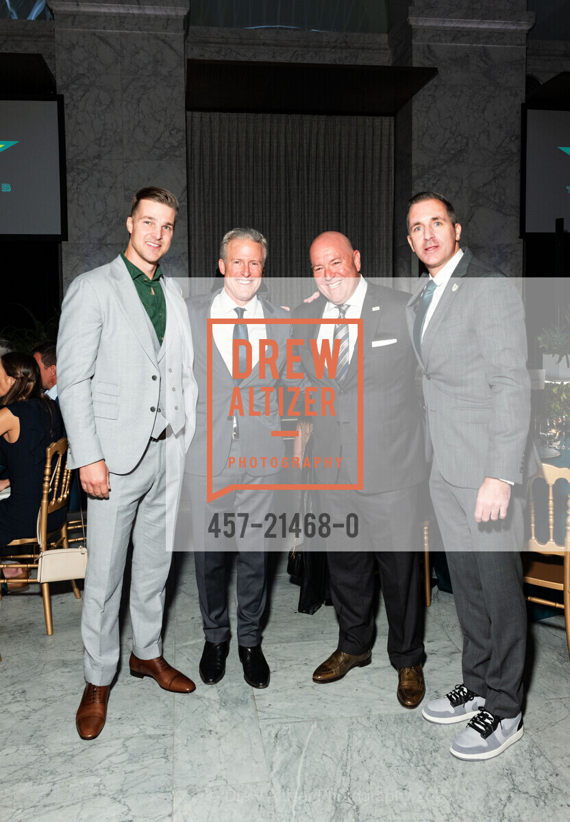 Matt Quinlan, Patrick McNicholas, Phil Spiegel, Chris Gerlufsen, The Hilltop Club Foundation Tip-Off Gala, One Sansome Street. One Sansome Street, SAN FRANCISCO, California 94104 US, November 4th, 2023, Photo #457-21468-0 Matt Quinlan, Patrick McNicholas, Phil Spiegel, Chris Gerlufsen, Photo #457-21468-0