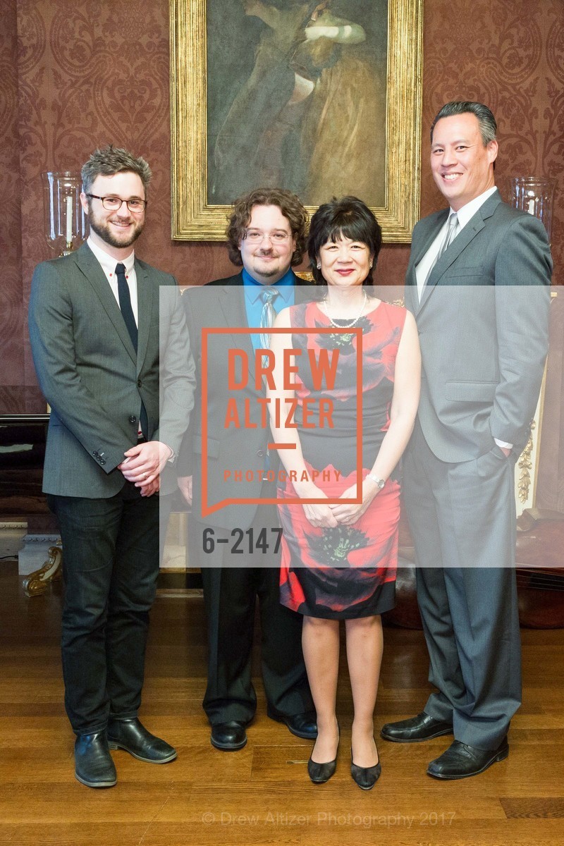 Samuel Carl Adams, Matthew Cmiel, Doris Fukawa, Eugene Sor, Gordon and Ann Getty Host the Crowden School 10 year anniversary John Adams Young Composers Program, Private Residence, May 3rd, 2017, Photo #6-2147 Samuel Carl Adams, Matthew Cmiel, Doris Fukawa, Eugene Sor, Photo #6-2147