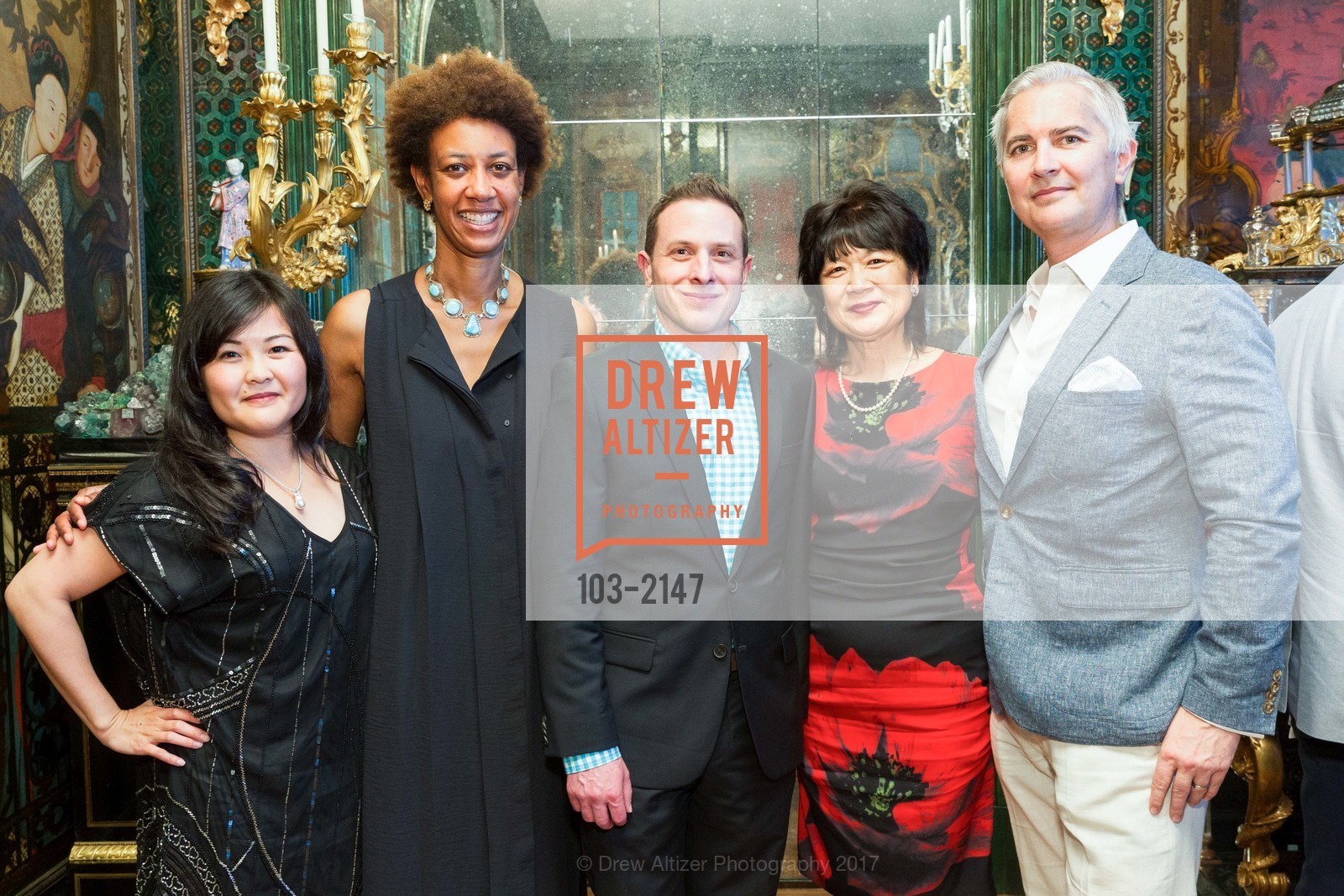Tracy Dooley, Michelle Branch, Lawrence Wilson, Doris Fukawa, Dale Cook, Gordon and Ann Getty Host the Crowden School 10 year anniversary John Adams Young Composers Program, Private Residence, May 3rd, 2017, Photo #103-2147 Tracy Dooley, Michelle Branch, Lawrence Wilson, Doris Fukawa, Dale Cook, Photo #103-2147