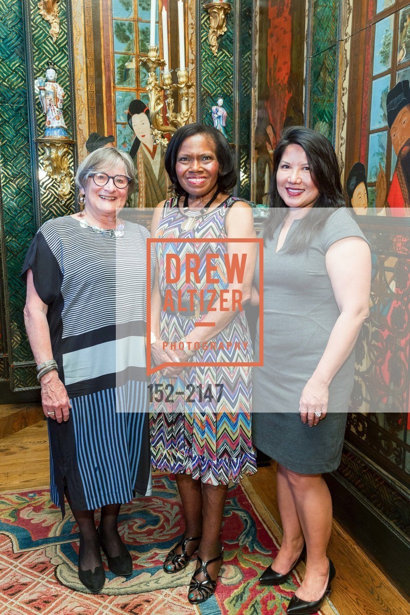 Sallie Arens, Angela Archie, Maria Poncel, Gordon and Ann Getty Host the Crowden School 10 year anniversary John Adams Young Composers Program, Private Residence, May 3rd, 2017, Photo #152-2147 Sallie Arens, Angela Archie, Maria Poncel, Photo #152-2147