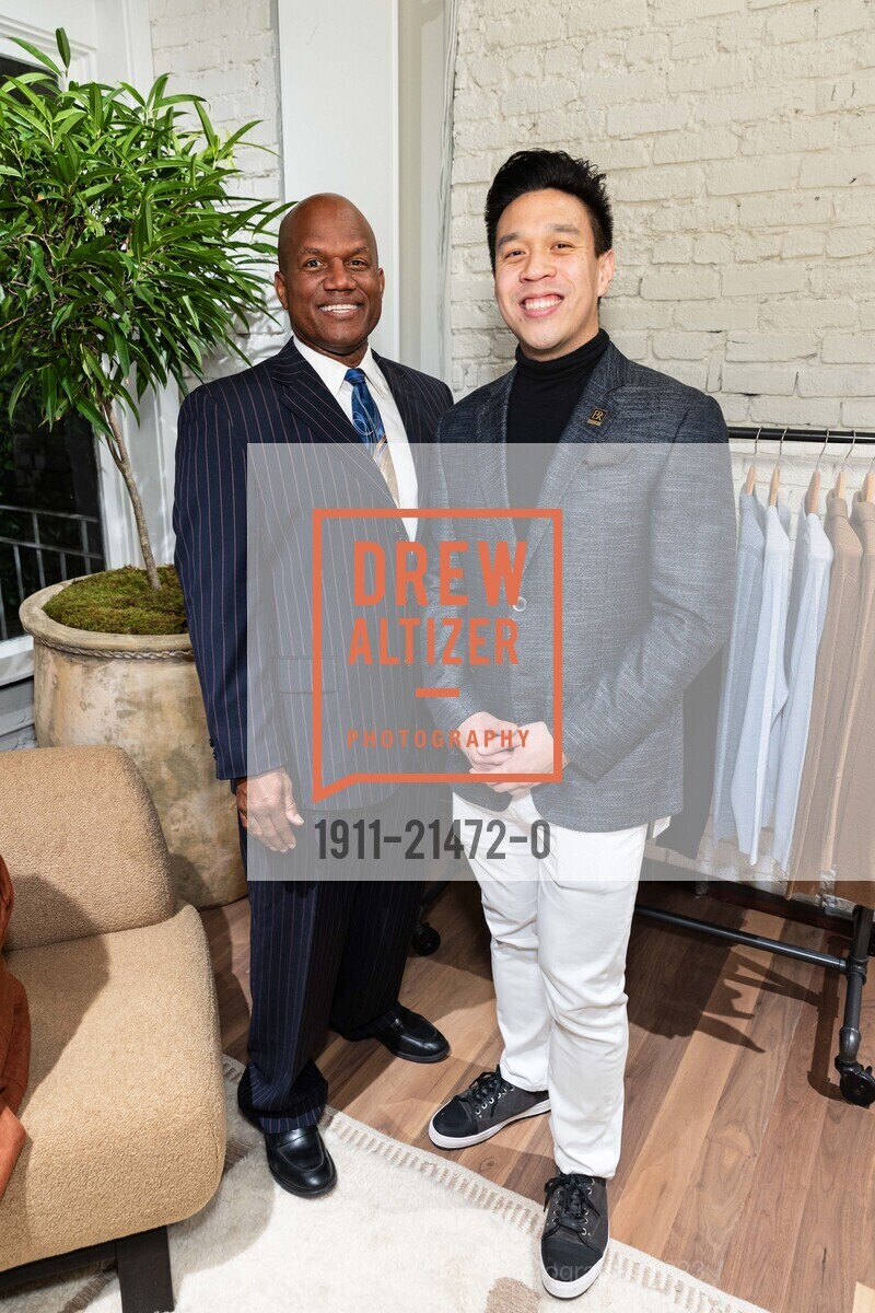 Herb Alston, Evan Fong, Banana Republic's Geary Flagship Store Grand Opening, Banana Republic. 152 Geary St, SF, CA 94108 US, November 2nd, 2023, Photo #1911-21472-0 Herb Alston, Evan Fong, Photo #1911-21472-0