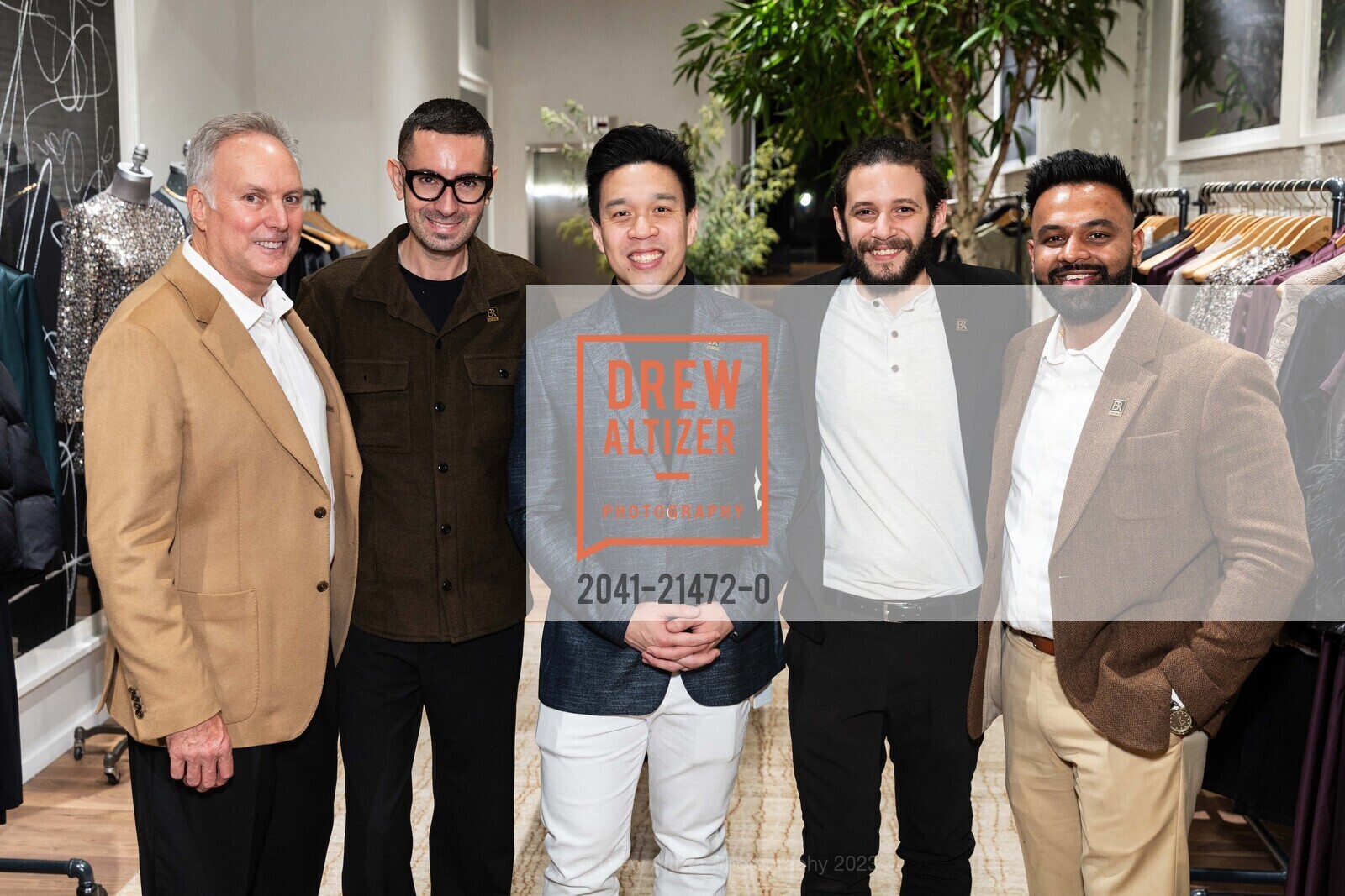 Michael Snyder, Joel Oropeza, Evan Fong, Sanjot Kang, Banana Republic's Geary Flagship Store Grand Opening, Banana Republic. 152 Geary St, SF, CA 94108 US, November 2nd, 2023, Photo #2041-21472-0 Michael Snyder, Joel Oropeza, Evan Fong, Sanjot Kang, Photo #2041-21472-0