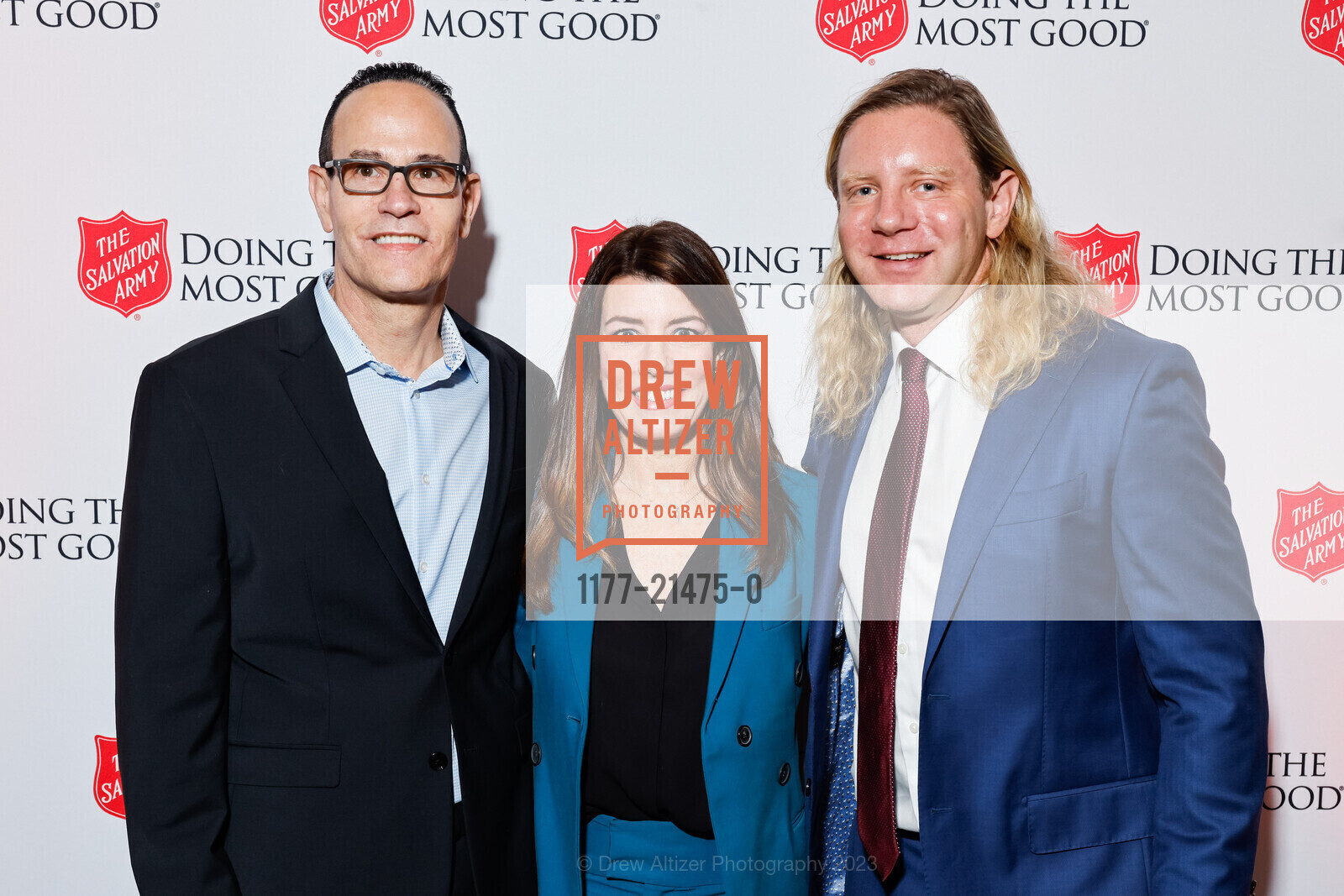 Steve Adami, Catherine Stefani, Adam Nathan, Salvation Army's Holiday Luncheon, The Hibernia. 1 Jones St, SF, CA 94102 US, November 8th, 2023, Photo #1177-21475-0 Steve Adami, Catherine Stefani, Adam Nathan, Photo #1177-21475-0
