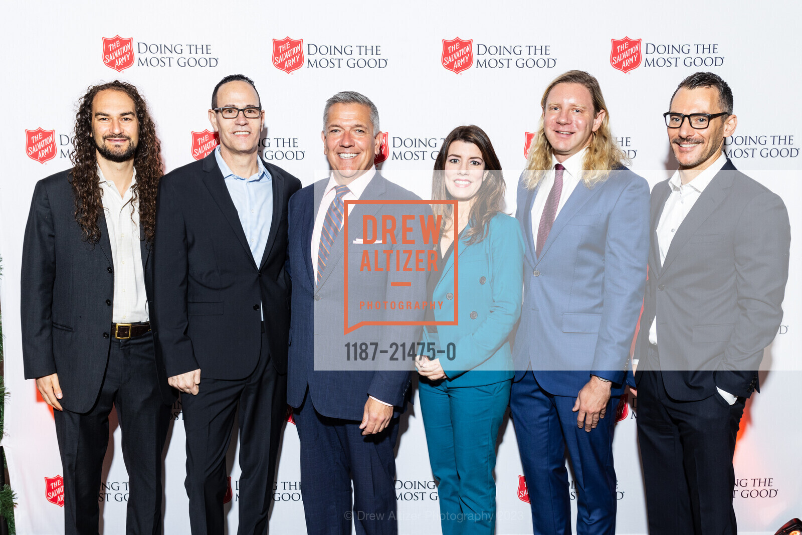 Adam Swig, Steve Adami, Matt Dorsey, Catherine Stefani, Adam Nathan, David Owen, Salvation Army's Holiday Luncheon, The Hibernia. 1 Jones St, SF, CA 94102 US, November 8th, 2023, Photo #1187-21475-0 Adam Swig, Steve Adami, Matt Dorsey, Catherine Stefani, Adam Nathan, David Owen, Photo #1187-21475-0