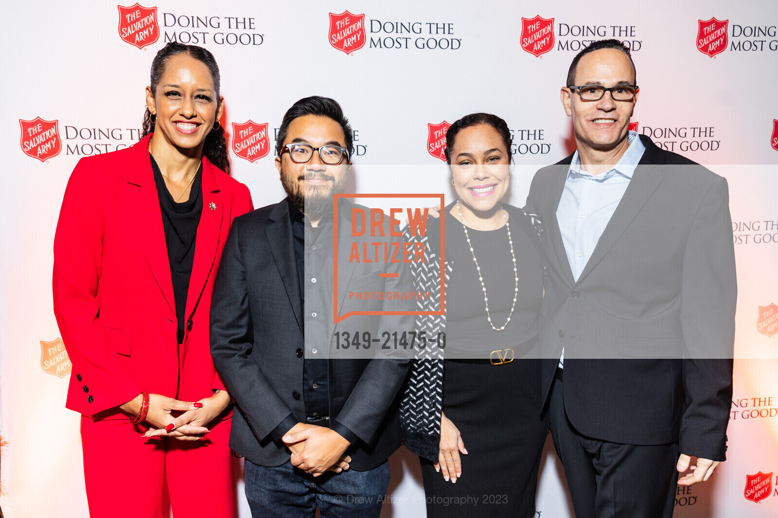 Brooke Jenkins, Garry Tan, Marisa Rodriguez, Steve Adami, Salvation Army's Holiday Luncheon, The Hibernia. 1 Jones St, SF, CA 94102 US, November 8th, 2023, Photo #1349-21475-0 Brooke Jenkins, Garry Tan, Marisa Rodriguez, Steve Adami, Photo #1349-21475-0