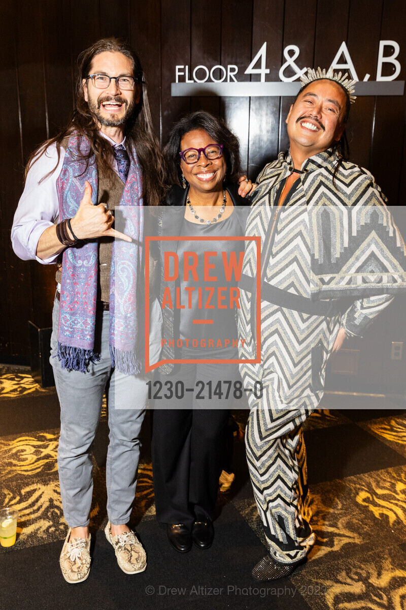 Conrad Sherby, Kaye Foster, Gavin Escolar, SF GLIDE Holiday Jam, SF Masonic Auditorium. 1111 California St, SF, CA 94108 US, November 9th, 2023, Photo #1230-21478-0 Conrad Sherby, Kaye Foster, Gavin Escolar, Photo #1230-21478-0