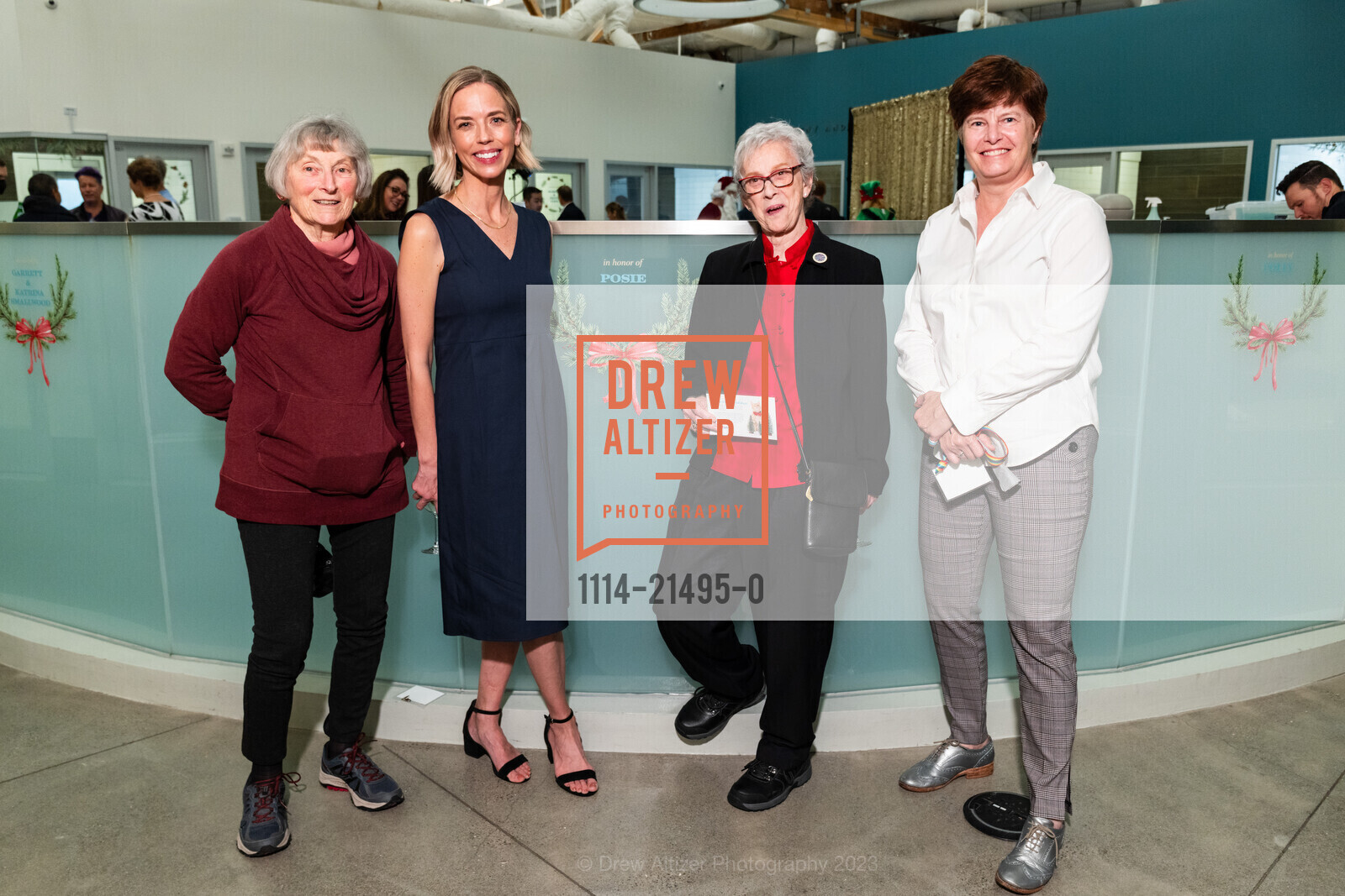 Pat Hess, Alice Engstrom, Mary Nilan, Anne Moellering, San Francisco SPCA hosts “Meet the Stars”, SF SPCA. 201 Alabama St, SF, CA 94103, November 16th, 2023, Photo #1114-21495-0 Pat Hess, Alice Engstrom, Mary Nilan, Anne Moellering, Photo #1114-21495-0