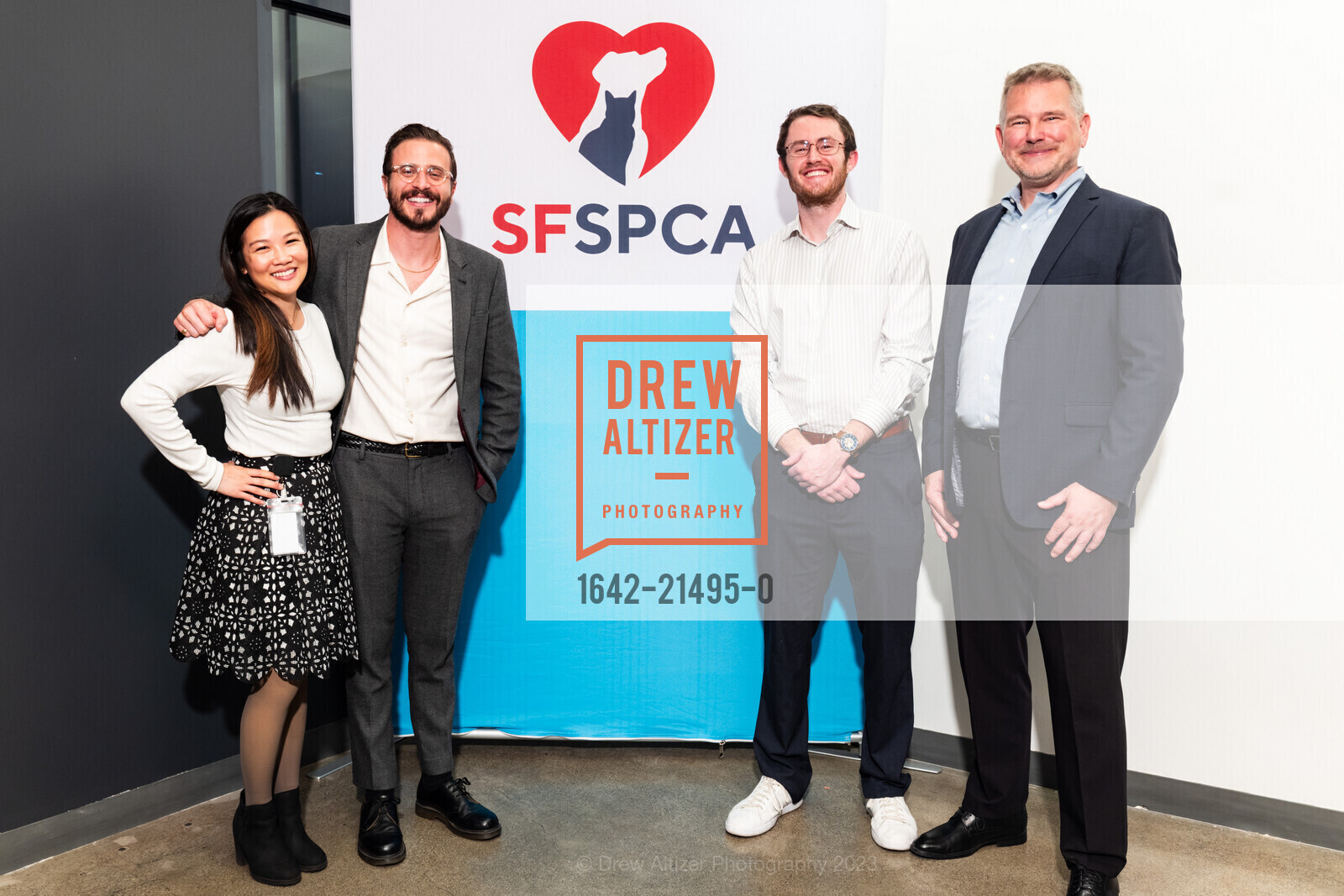 Emily Hong Daniel, Dominic DiCiano, Sean Tennis, Mark Doty, San Francisco SPCA hosts “Meet the Stars”, SF SPCA. 201 Alabama St, SF, CA 94103, November 16th, 2023, Photo #1642-21495-0 Emily Hong Daniel, Dominic DiCiano, Sean Tennis, Mark Doty, Photo #1642-21495-0