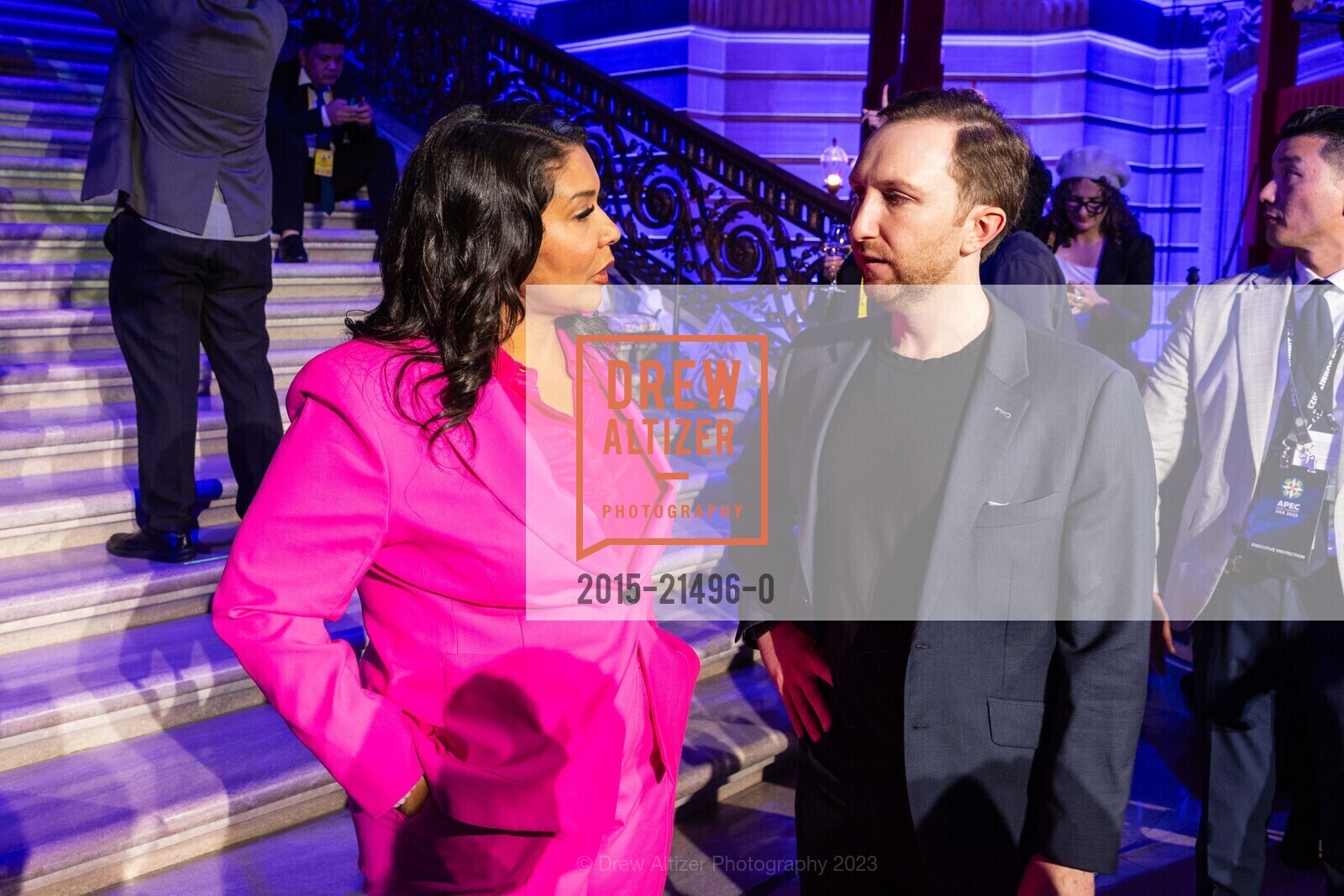 London Breed, Aaron Tartakovsky, San Francisco City Hall hosts The Mayor's Media Reception for APEC 2023, San Francisco City Hall. 1 Dr Carlton B Goodlett Pl, SF, CA 94102 US, November 16th, 2023, Photo #2015-21496-0 London Breed, Aaron Tartakovsky, Photo #2015-21496-0