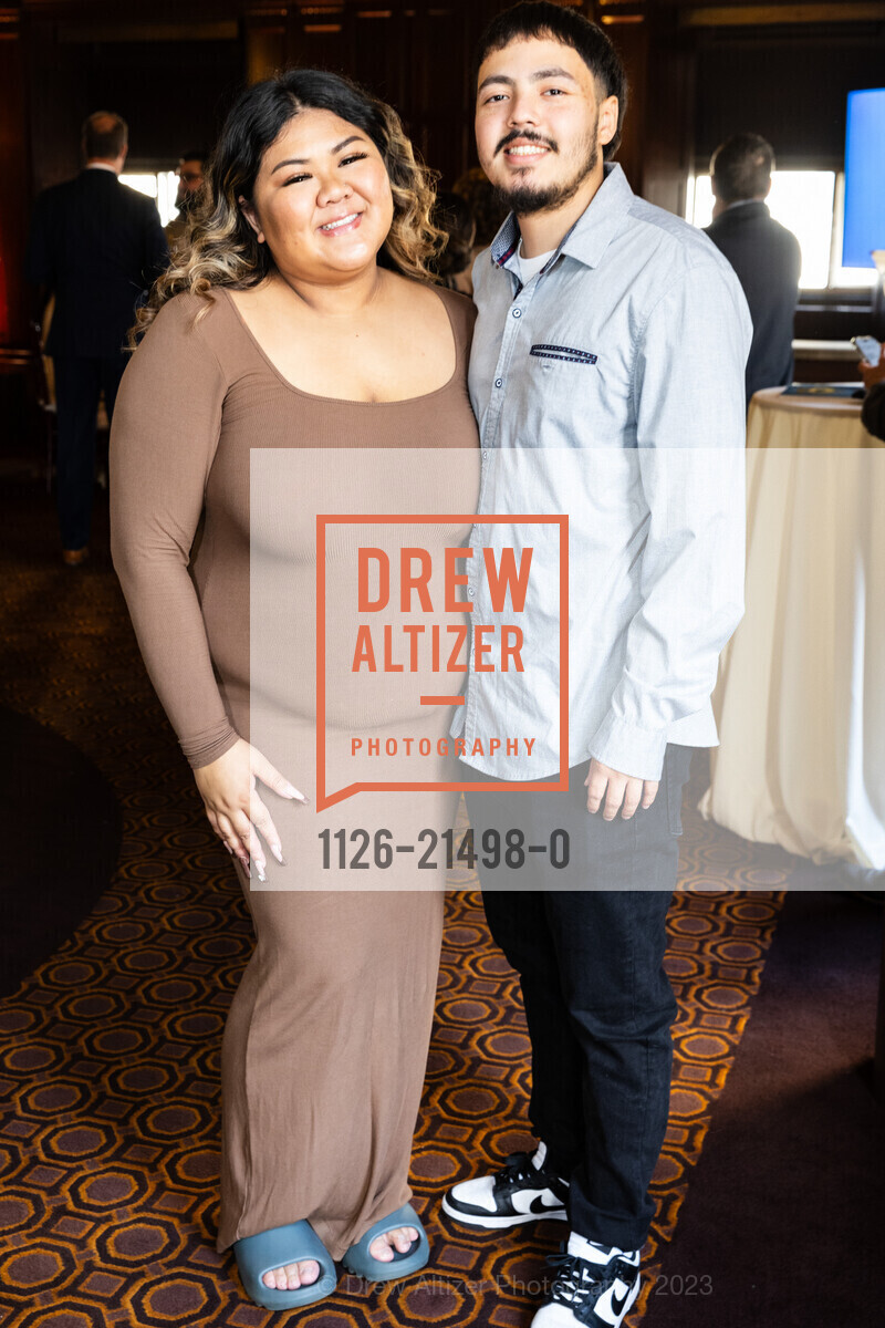 Kayla Mateo, Fidel Paz, Bay Scholars Annual Thanksgiving Luncheon, The Julia Morgan Ballroom. 465 California St, San Francisco, CA 94104, November 17th, 2023, Photo #1126-21498-0 Kayla Mateo, Fidel Paz, Photo #1126-21498-0