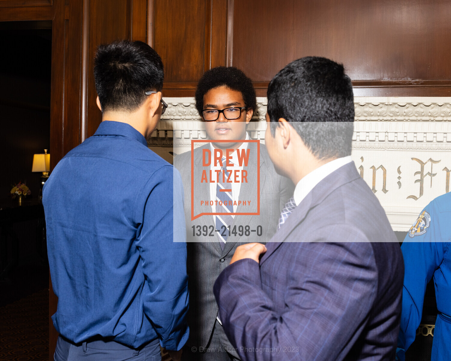 Alden Santoso, Peyton Thomas, Elijah Alas, Bay Scholars Annual Thanksgiving Luncheon, The Julia Morgan Ballroom. 465 California St, San Francisco, CA 94104, November 17th, 2023, Photo #1392-21498-0 Alden Santoso, Peyton Thomas, Elijah Alas, Photo #1392-21498-0