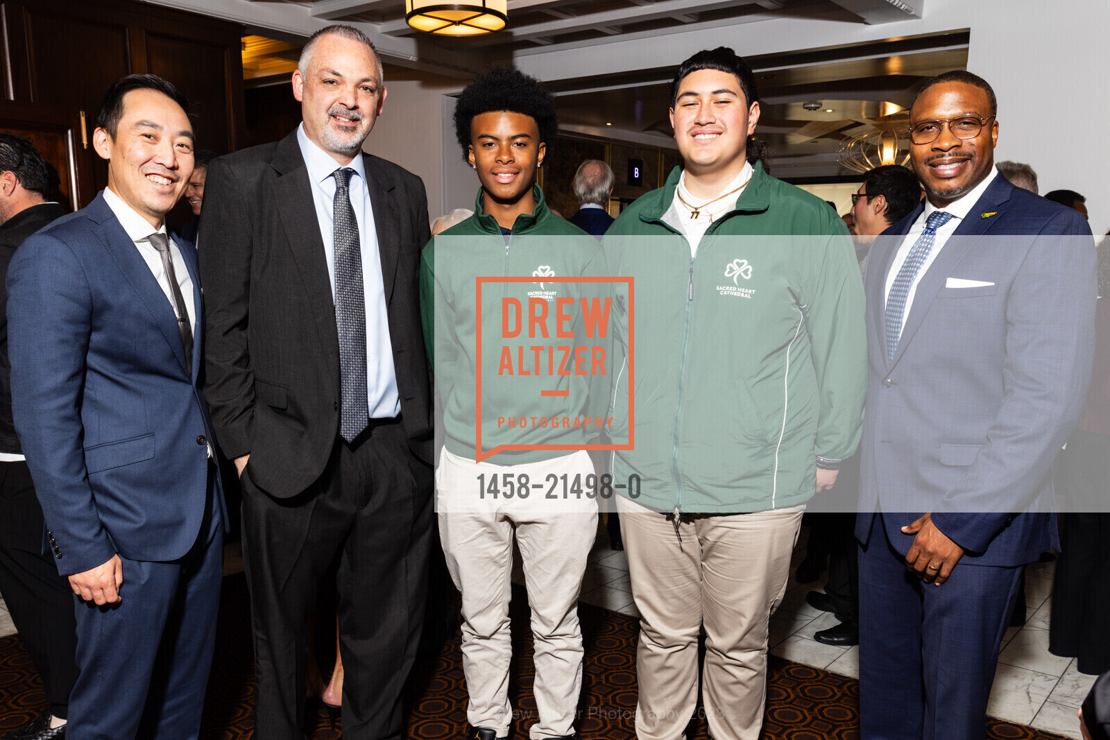 Jonathan Lim, John Gumina, Richie Taumalolo, Derick Brown, Bay Scholars Annual Thanksgiving Luncheon, The Julia Morgan Ballroom. 465 California St, San Francisco, CA 94104, November 17th, 2023, Photo #1458-21498-0 Jonathan Lim, John Gumina, Richie Taumalolo, Derick Brown, Photo #1458-21498-0