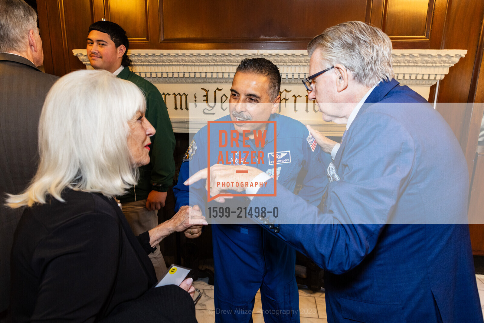 Arlene Inch, Jose Hernandez, Clint Reilly, Bay Scholars Annual Thanksgiving Luncheon, The Julia Morgan Ballroom. 465 California St, San Francisco, CA 94104, November 17th, 2023, Photo #1599-21498-0 Arlene Inch, Jose Hernandez, Clint Reilly, Photo #1599-21498-0