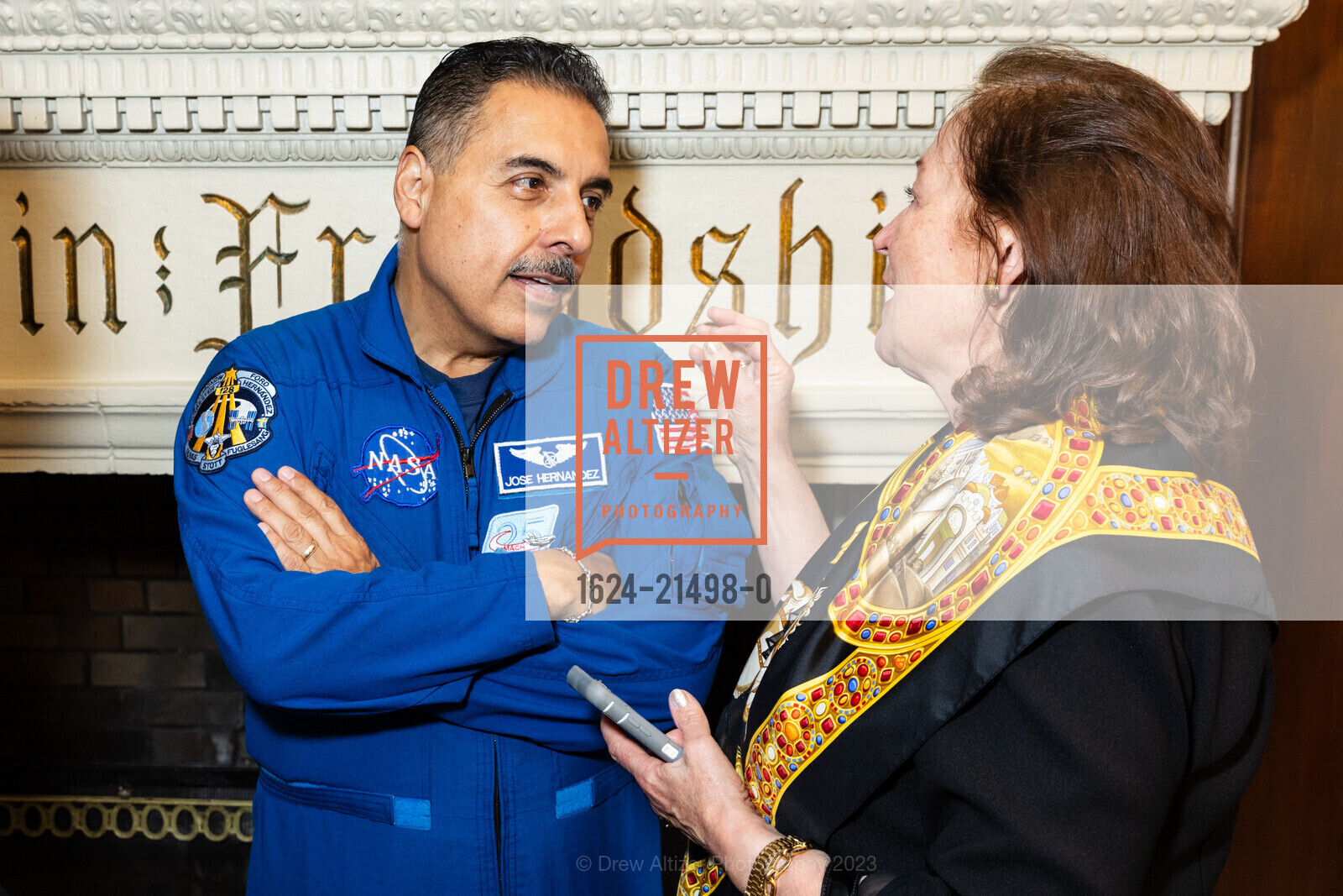Jose Hernandez, Clara McInerney, Bay Scholars Annual Thanksgiving Luncheon, The Julia Morgan Ballroom. 465 California St, San Francisco, CA 94104, November 17th, 2023, Photo #1624-21498-0 Jose Hernandez, Clara McInerney, Photo #1624-21498-0