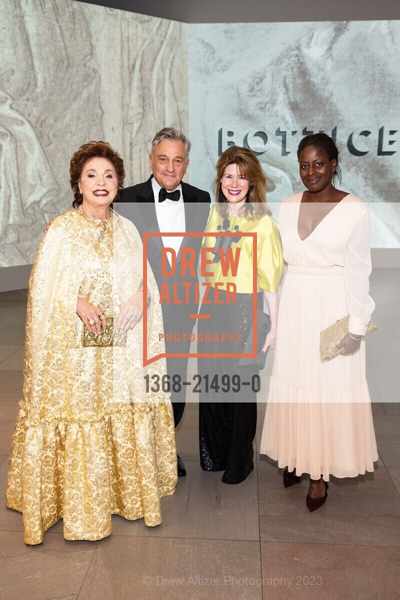 Maria Manetti Shrem, Paul Weaver, Elaine Mellis, Afua Dabanka, Botticelli Drawings Black Tie Dinner, Legion of Honor. 100 34th Ave, SF, CA 94121 US, November 17th, 2023, Photo #1368-21499-0 Maria Manetti Shrem, Paul Weaver, Elaine Mellis, Afua Dabanka, Photo #1368-21499-0