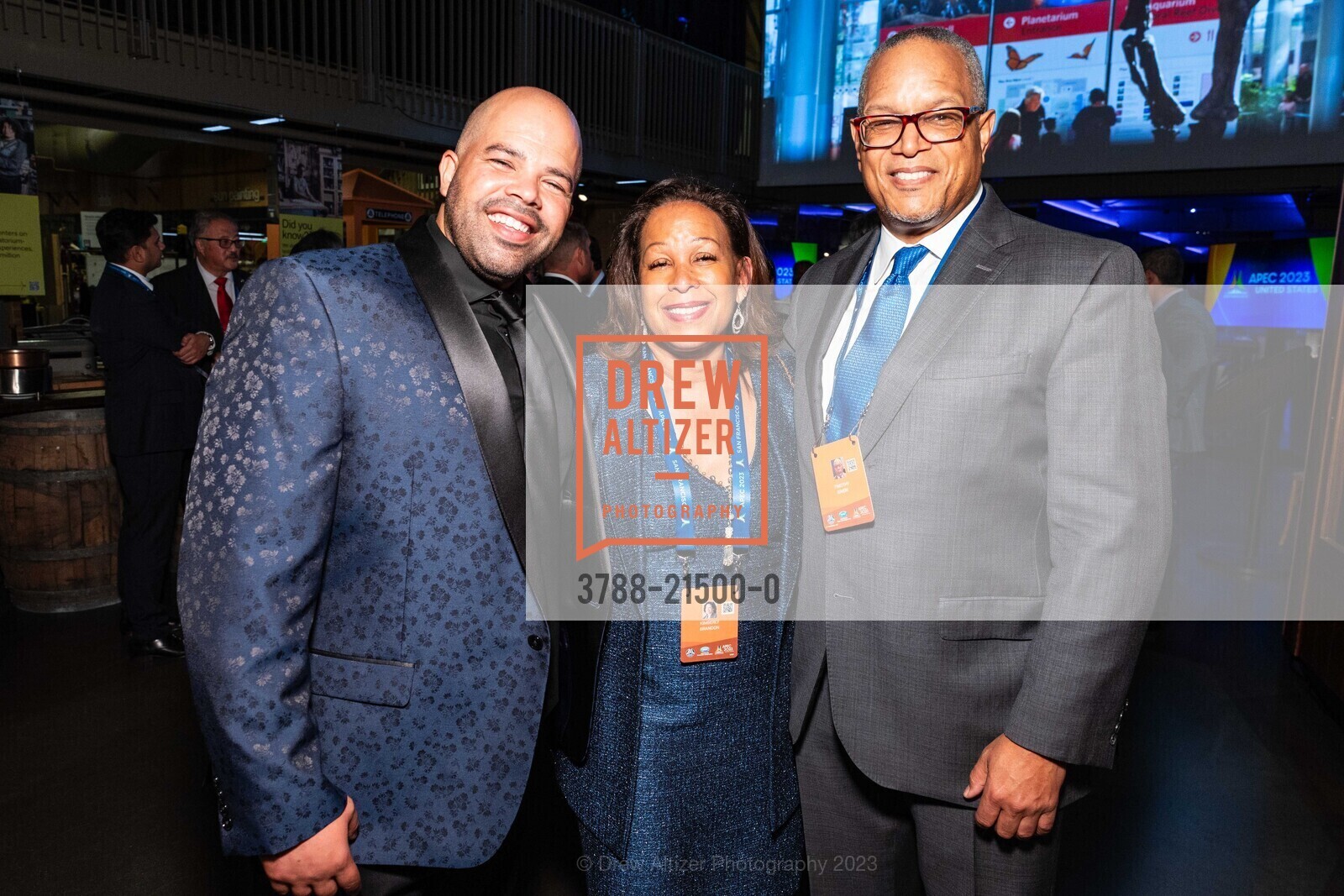 Dustin Sharpe, Kimberly Brandon, Timothy Alan Simon, San Francisco Welcomes APEC 2023 Leaders at The Exploratorium, Exploratorium. Pier 15 Embarcadero at, Green St, San Francisco, CA 94111, November 15th, 2023, Photo #3788-21500-0 Dustin Sharpe, Kimberly Brandon, Timothy Alan Simon, Photo #3788-21500-0