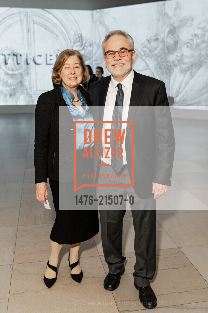 Deborah Kasper, Michael Neville, FAMSF Botticelli Exhibit Donor Opening Night, Legion of Honor. 100 34th Ave, SF, CA 94121 US, November 30th, 2023, Photo #1476-21507-0 Deborah Kasper, Michael Neville, Photo #1476-21507-0