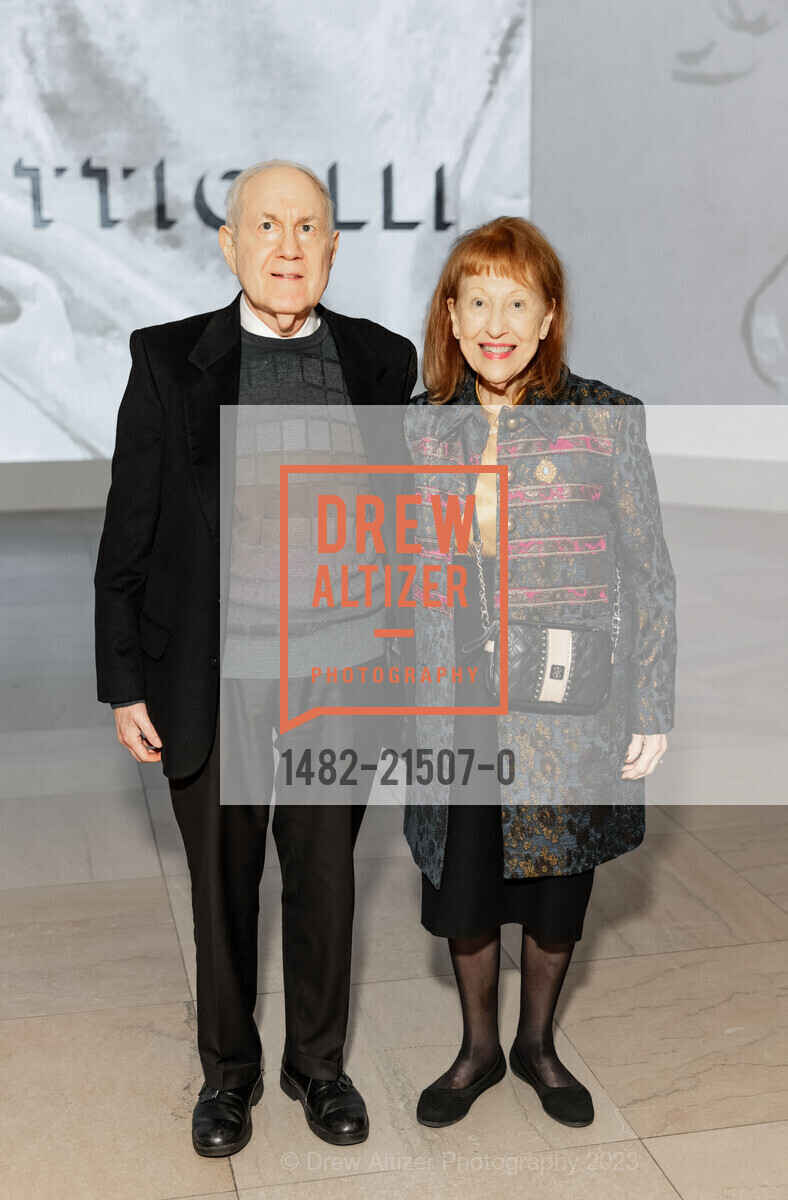 Bertram Gordon, Suzanne Perkins Gordon, FAMSF Botticelli Exhibit Donor Opening Night, Legion of Honor. 100 34th Ave, SF, CA 94121 US, November 30th, 2023, Photo #1482-21507-0 Bertram Gordon, Suzanne Perkins Gordon, Photo #1482-21507-0