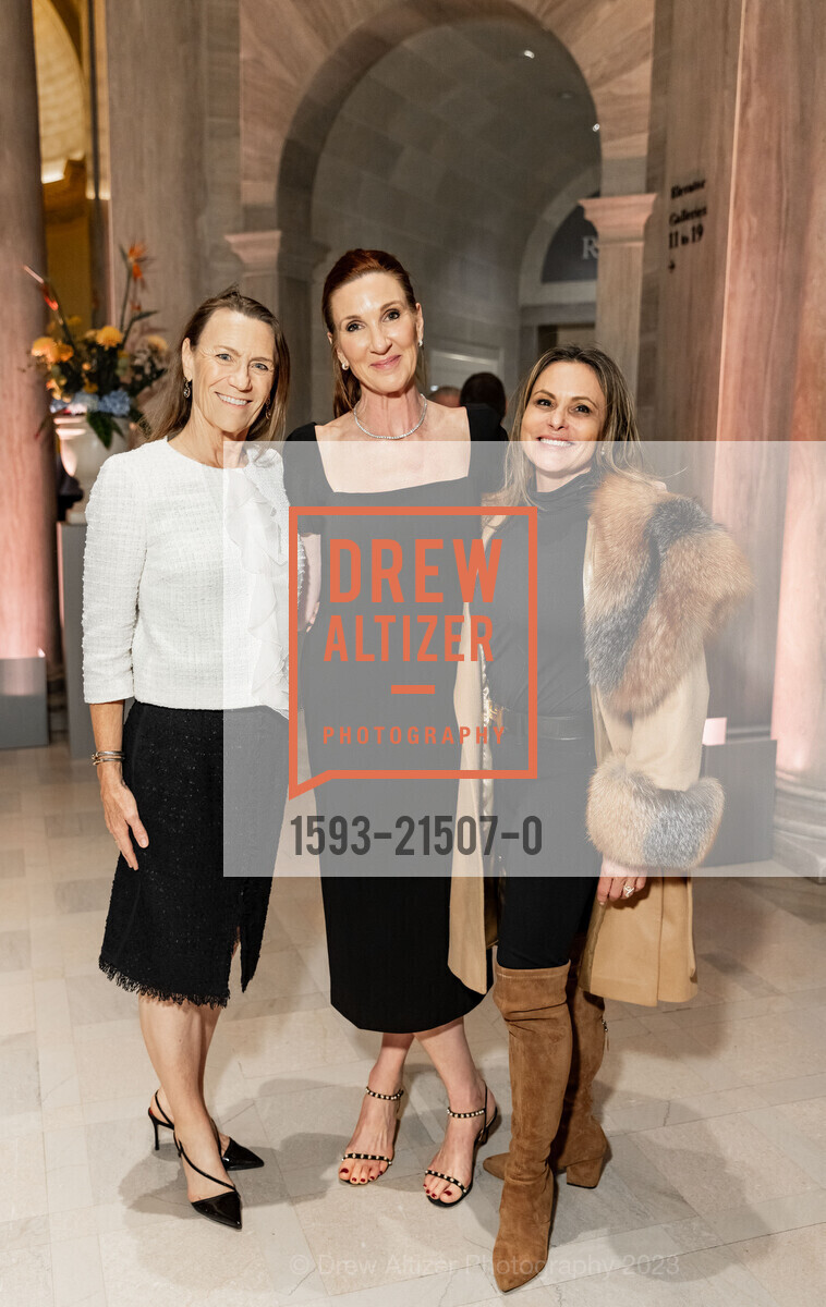 Carla Wytmar, Danielle St. Germain, Teresa Rodriguez, FAMSF Botticelli Exhibit Donor Opening Night, Legion of Honor. 100 34th Ave, SF, CA 94121 US, November 30th, 2023, Photo #1593-21507-0 Carla Wytmar, Danielle St. Germain, Teresa Rodriguez, Photo #1593-21507-0