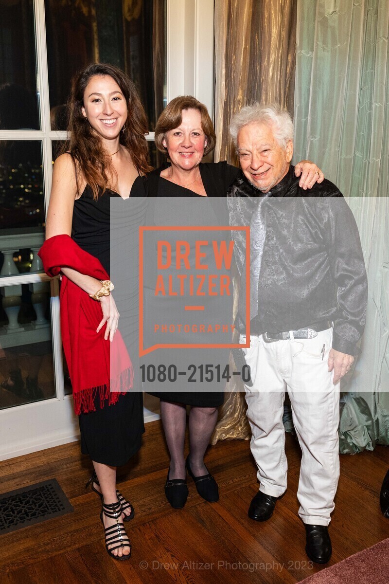 Natalie Kaliss, Louise Whitlock, Jeff Kaliss, Gordon Getty Music's Birthday Dinner, Private Residence, December 5th, 2023, Photo #1080-21514-0 Natalie Kaliss, Louise Whitlock, Jeff Kaliss, Photo #1080-21514-0