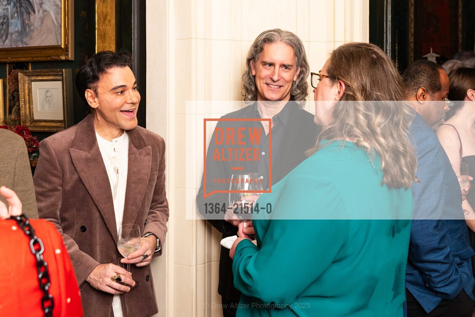 Gian Andrea DiStefano, Bruce Rameker, Melody Moore, Gordon Getty Music's Birthday Dinner, Private Residence, December 5th, 2023, Photo #1364-21514-0 Gian Andrea DiStefano, Bruce Rameker, Melody Moore, Photo #1364-21514-0