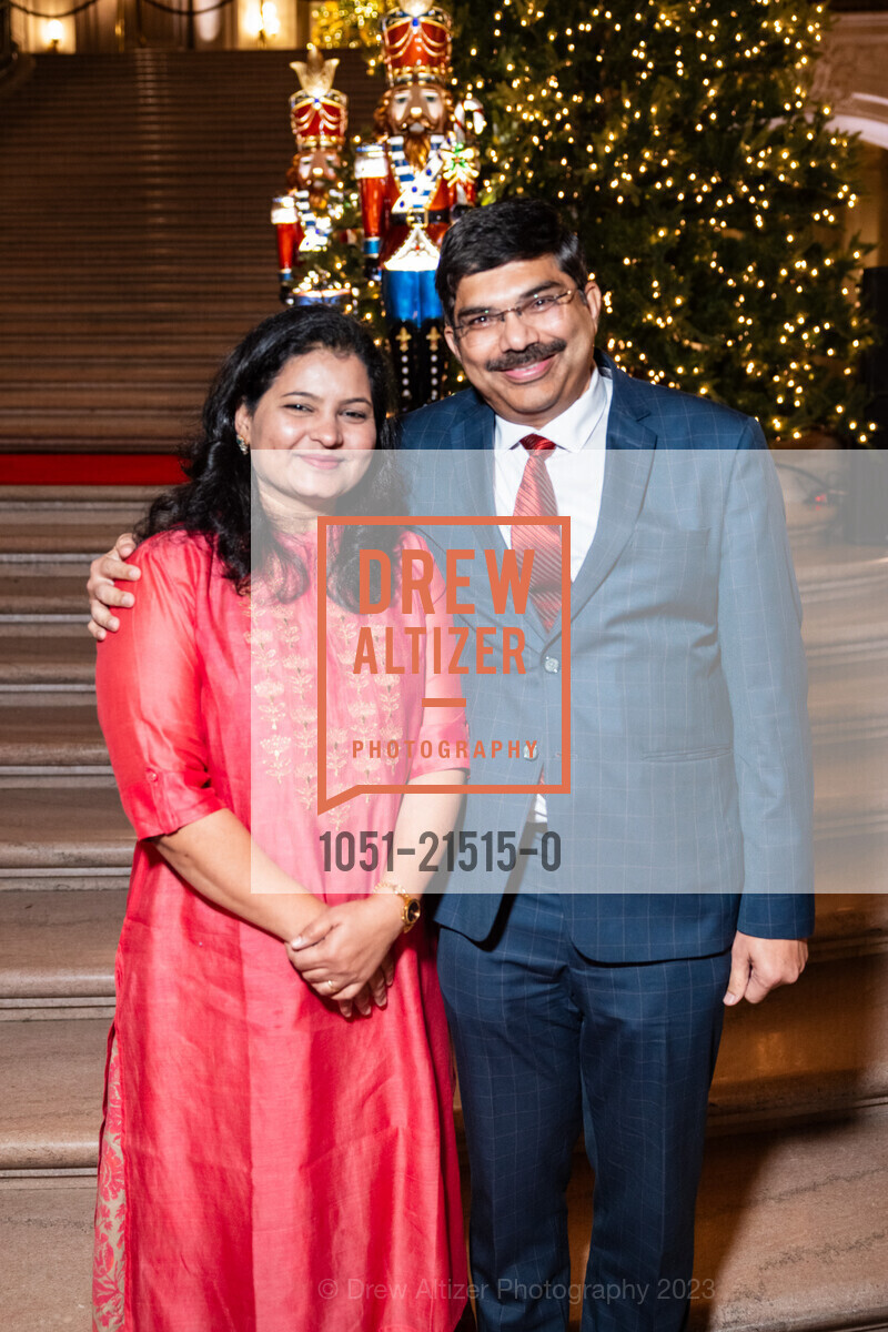 Prathima Koppula, K Srikar Reddy, Consular Corps Holiday Party 2023, San Francisco City Hall. 1 Dr Carlton B Goodlett Pl, San Francisco, California 94102 US, December 6th, 2023, Photo #1051-21515-0 Prathima Koppula, K Srikar Reddy, Photo #1051-21515-0