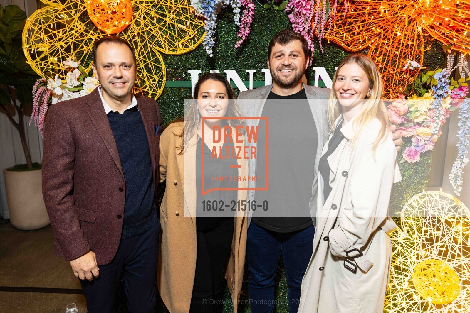 Santino DeRose, Joan Ruyle, Dominic Morbidelli, Gloria Nordbakk, Union Square Foundation Holiday Fundraiser Spectacular, Convene. 100 Stockton St, SF, CA 94108 US, December 6th, 2023, Photo #1602-21516-0 Santino DeRose, Joan Ruyle, Dominic Morbidelli, Gloria Nordbakk, Photo #1602-21516-0