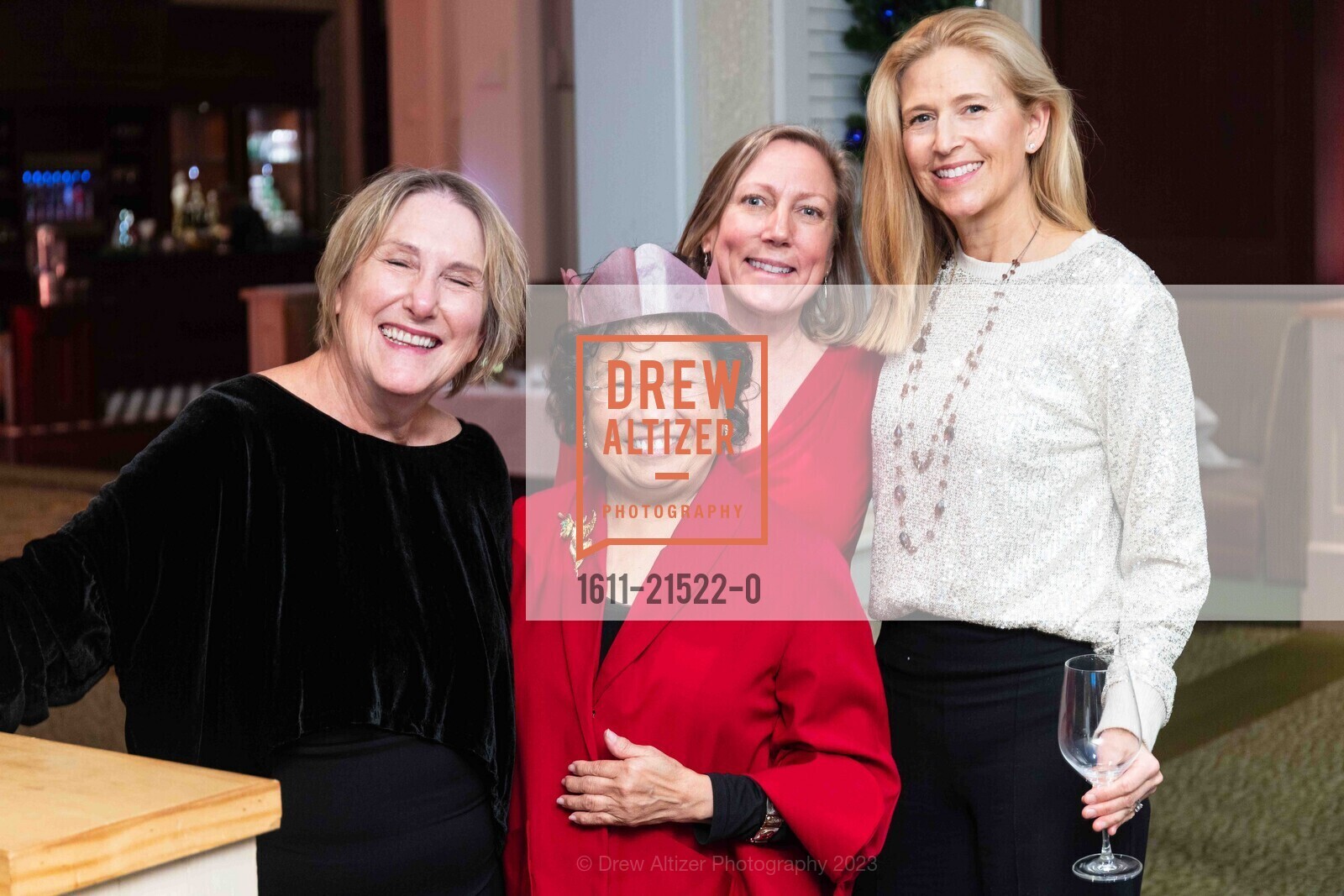 Paula Purcell, Kitty Mareschi, Susan Perkins, Amy Goldfarb, TDA Annual Holiday Party, Claremont Club & Spa - A Fairmont Hotel @. 41 Tunnel Rd, Berkeley, CA 94705 US, December 9th, 2023, Photo #1611-21522-0 Paula Purcell, Kitty Mareschi, Susan Perkins, Amy Goldfarb, Photo #1611-21522-0