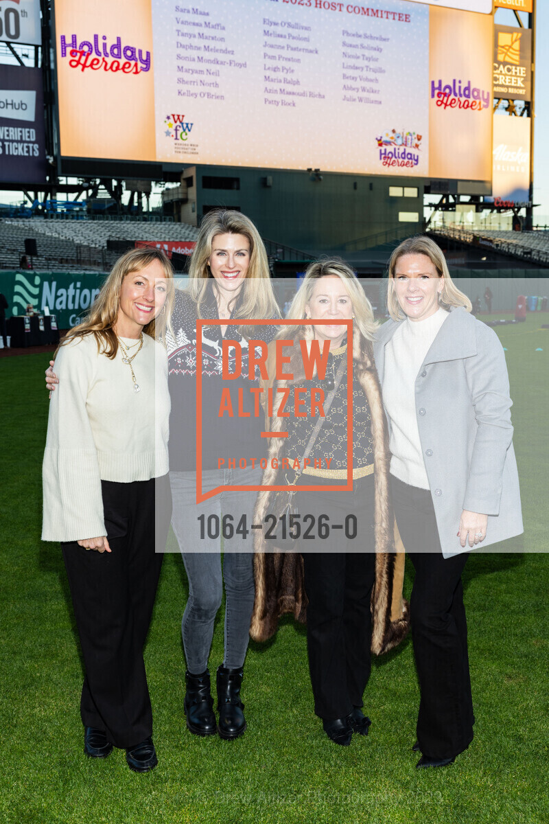 Ashley Berman, Lindsay Millar, Elizabeth Johnson, Emilie Lynch, Holiday Heroes 2023, Oracle Park. 24 Willie Mays Plaza, SF, CA 94107 US, December 12th, 2023, Photo #1064-21526-0 Ashley Berman, Lindsay Millar, Elizabeth Johnson, Emilie Lynch, Photo #1064-21526-0