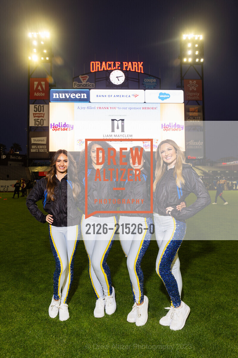 Alyssa, Hannah, Kimberly, Sierra, Holiday Heroes 2023, Oracle Park. 24 Willie Mays Plaza, SF, CA 94107 US, December 12th, 2023, Photo #2126-21526-0 Alyssa, Hannah, Kimberly, Sierra, Photo #2126-21526-0