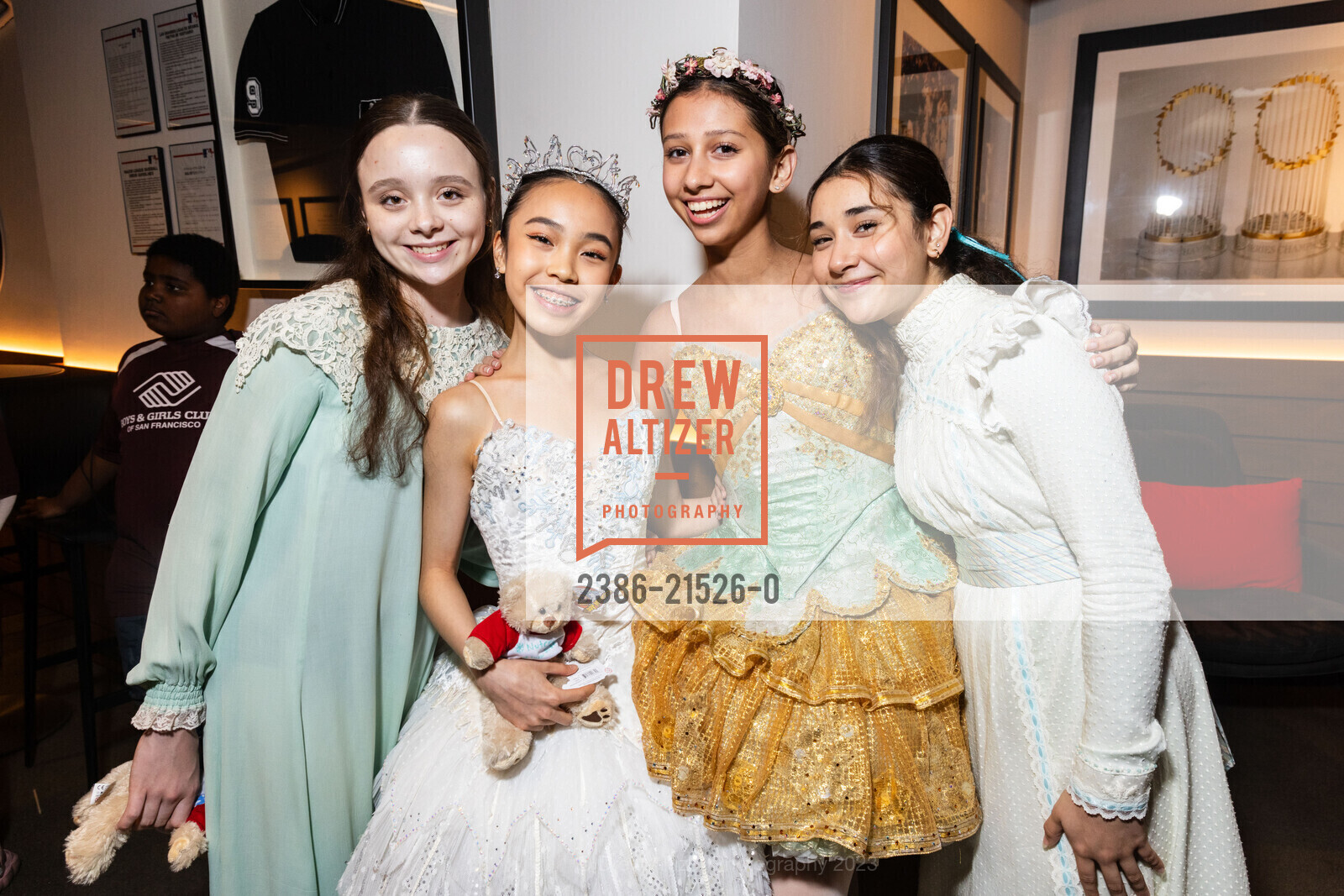 Kenzie Andrews, Nicole Wadjaja, Arabella Alvarado, Tamara Ramos, Holiday Heroes 2023, Oracle Park. 24 Willie Mays Plaza, SF, CA 94107 US, December 12th, 2023, Photo #2386-21526-0 Kenzie Andrews, Nicole Wadjaja, Arabella Alvarado, Tamara Ramos, Photo #2386-21526-0