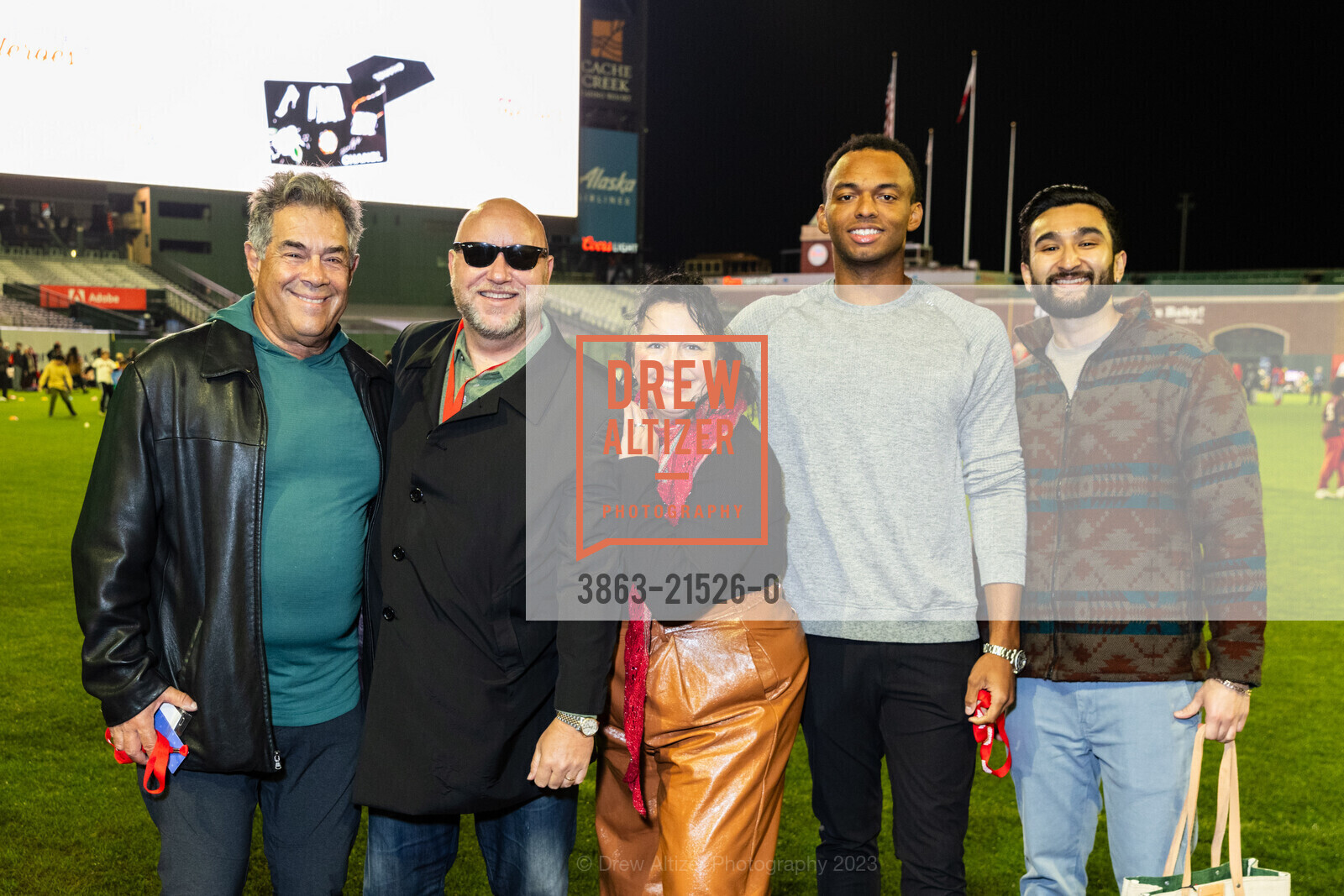 Steve Baker, Mark Pearson Julian Sepeda, Addison Gomes, Giorgio D'Angelo, Holiday Heroes 2023, Oracle Park. 24 Willie Mays Plaza, SF, CA 94107 US, December 12th, 2023, Photo #3863-21526-0 Steve Baker, Mark Pearson Julian Sepeda, Addison Gomes, Giorgio D'Angelo, Photo #3863-21526-0