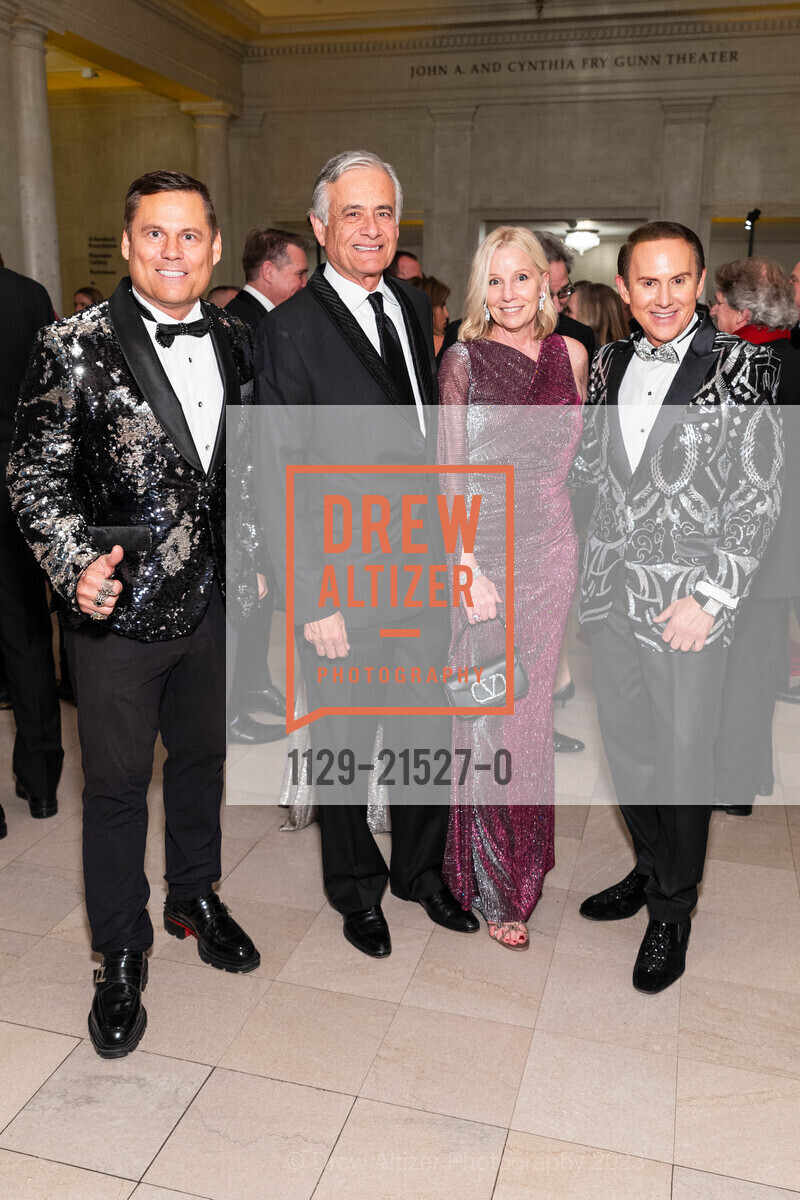 Mark Calvano, Michael Covarrubias, Kathleen McIntosh, Joel Goodrich, An Elegant Evening in The Court of Honor 2023, Legion of Honor. 100 34th Ave, SF, CA 94121 US, December 12th, 2023, Photo #1129-21527-0 Mark Calvano, Michael Covarrubias, Kathleen McIntosh, Joel Goodrich, Photo #1129-21527-0