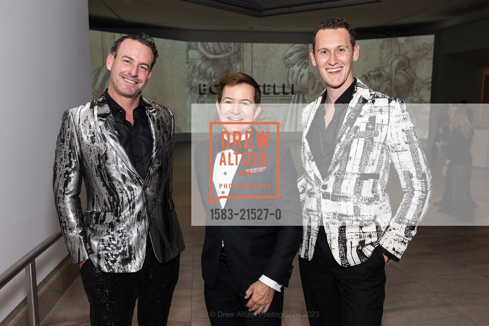 Jarrod Baumann, Trent Norris, Christopher Lawrie, An Elegant Evening in The Court of Honor 2023, Legion of Honor. 100 34th Ave, SF, CA 94121 US, December 12th, 2023, Photo #1583-21527-0 Jarrod Baumann, Trent Norris, Christopher Lawrie, Photo #1583-21527-0